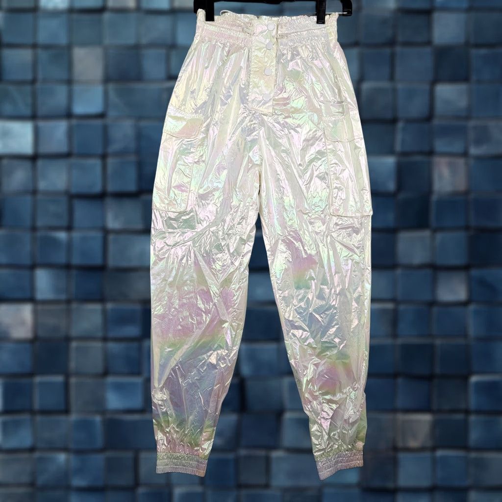 Zara ZARA Reflective Cargo High Rise No lining Jogger pant S NEW Womens Regular Pants Nylon White Size 28" / US 6 / IT 42 - 1 Thumbnail