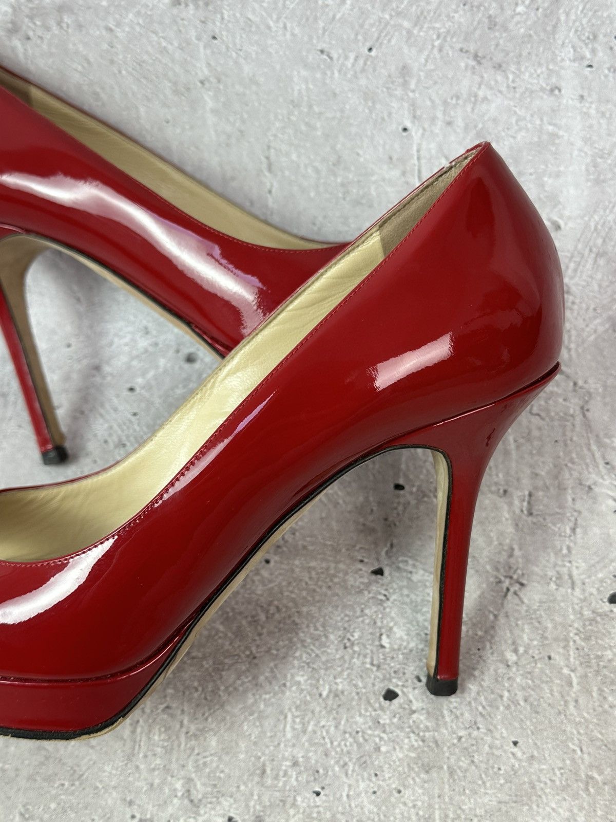 Jimmy Choo Jimmy Choo Made in Italy Patent Leather Red Heels With Box Size US 6 / IT 36 - 8 Thumbnail