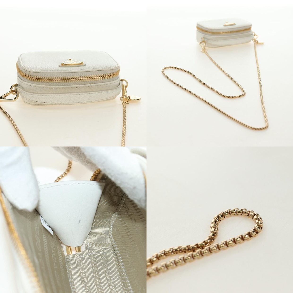 Prada Prada Leather Chain Mini Shoulder Bag White Size ONE SIZE - 12 Thumbnail