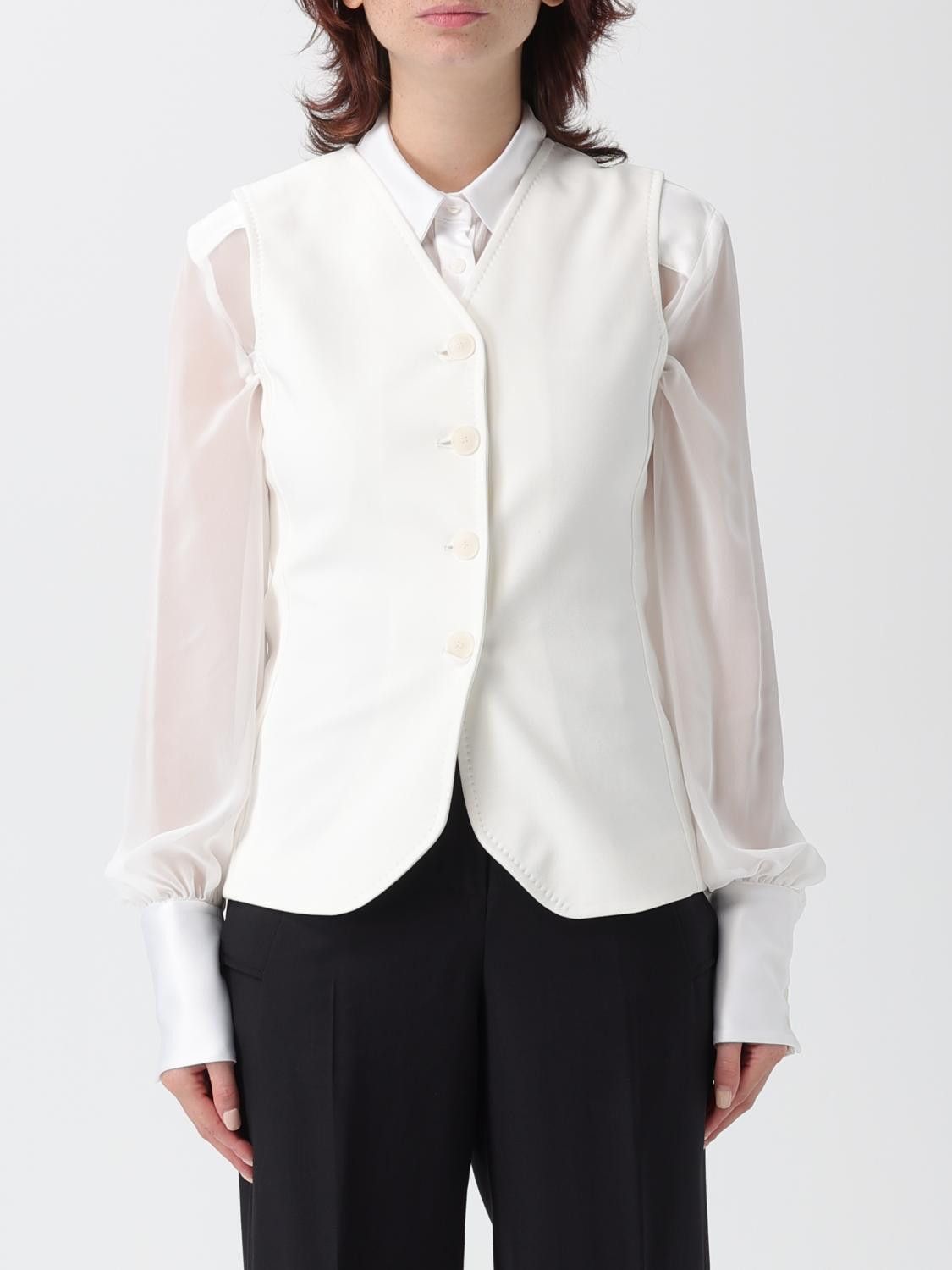 Max Mara Max Mara Waistcoat Woman White Size S / US 4 / IT 40 - 1 Thumbnail