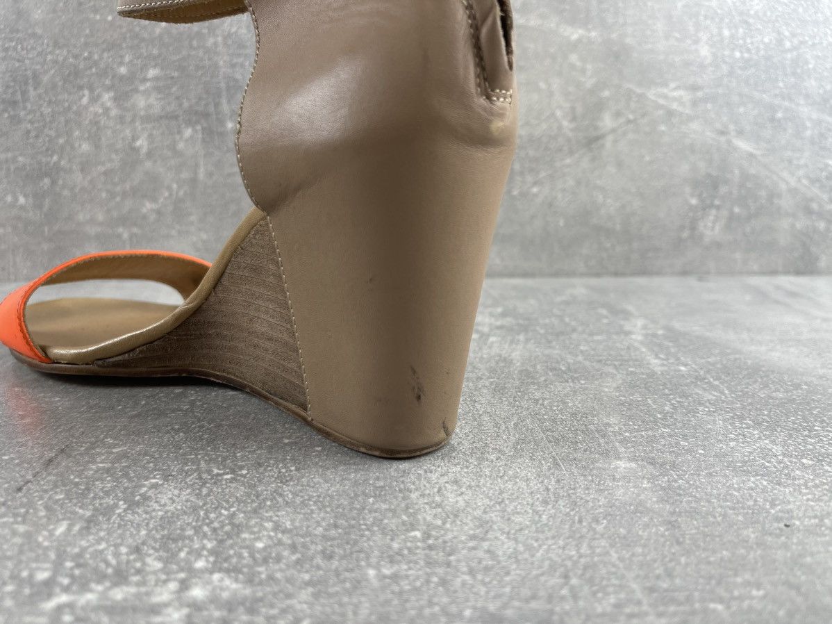 MM6 MM6 Maison Margiela Tan Beige Orange Leather Wedge Sandals Size US 9 / IT 39 - 14 Thumbnail