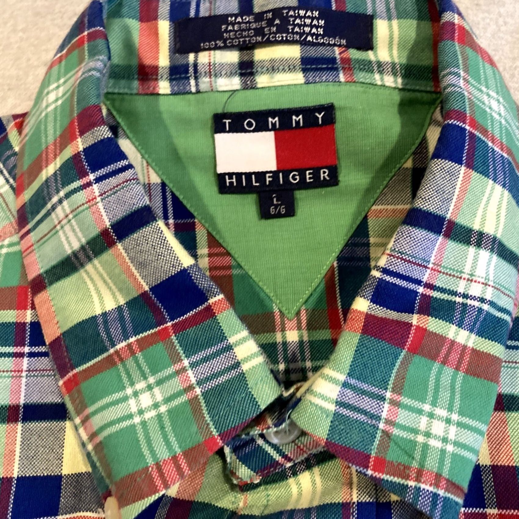 Tommy Hilfiger VINTAGE Tommy Hilfiger Plaid Long Sleeve Button-Up Shirt Crest Logo L Mens Size US L / EU 52-54 / 3 - 3 Thumbnail