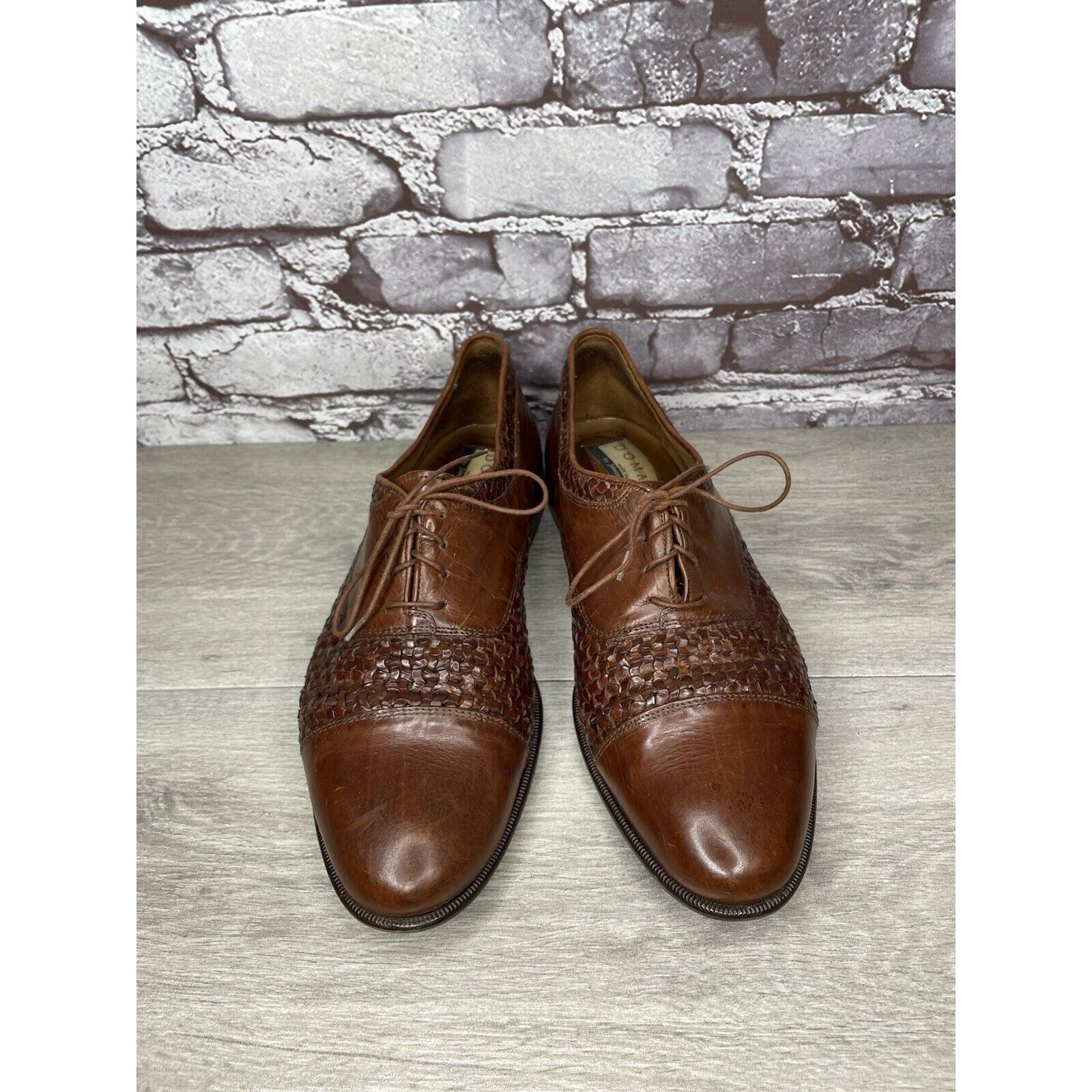 Johnston & Murphy Johnston Murphy Domani Brown Leather Cap Toe Basketweave Lac Size US 10.5 / EU 43-44 - 21 Thumbnail