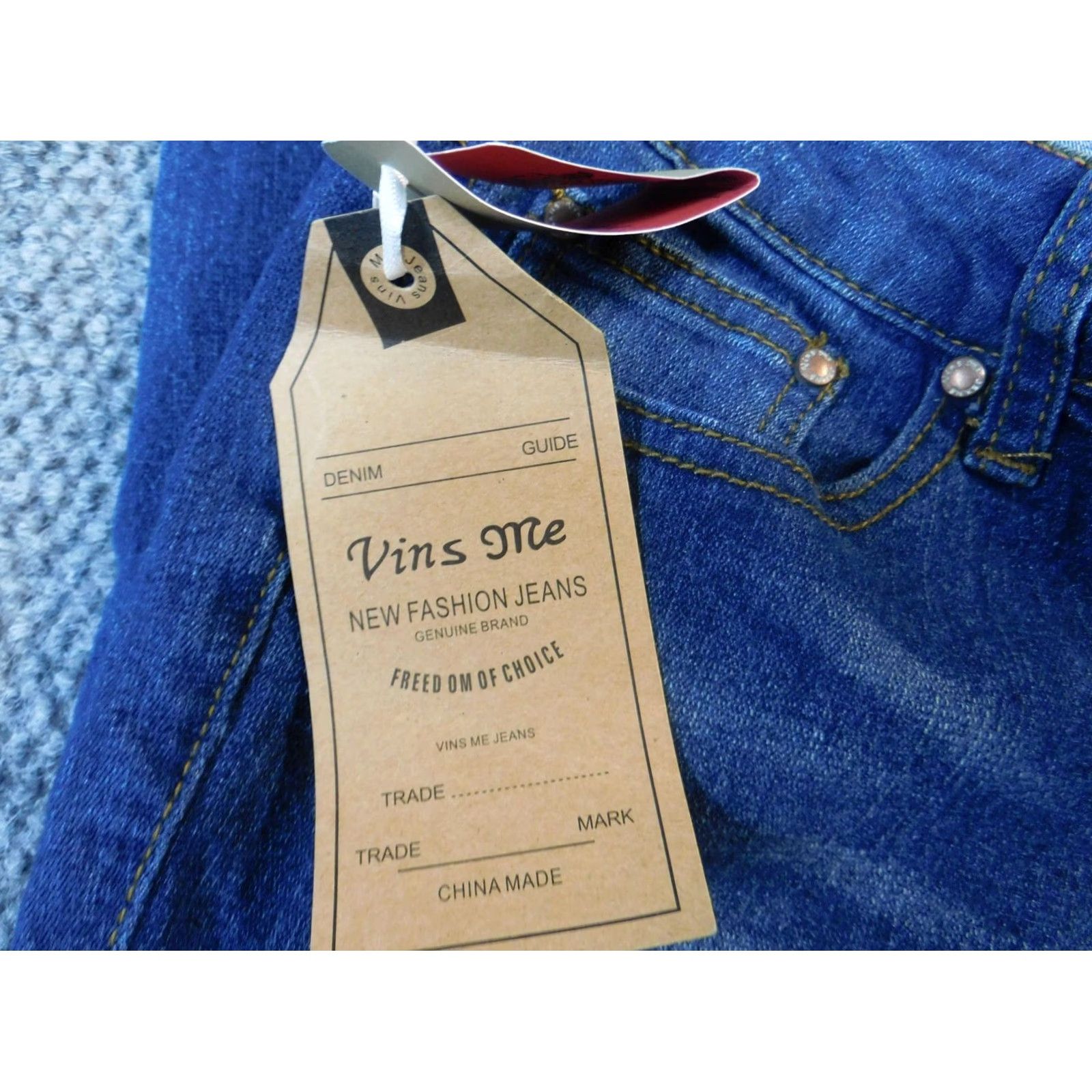 Denime Vins Me Jeans Women 9 Blue Straight Cuffed Denim Zip Zipper Regular Inseam 25 Classic Color: Blue Pattern: Solid Size 9 Size 30" / US 8 / IT 44 - 4 Thumbnail