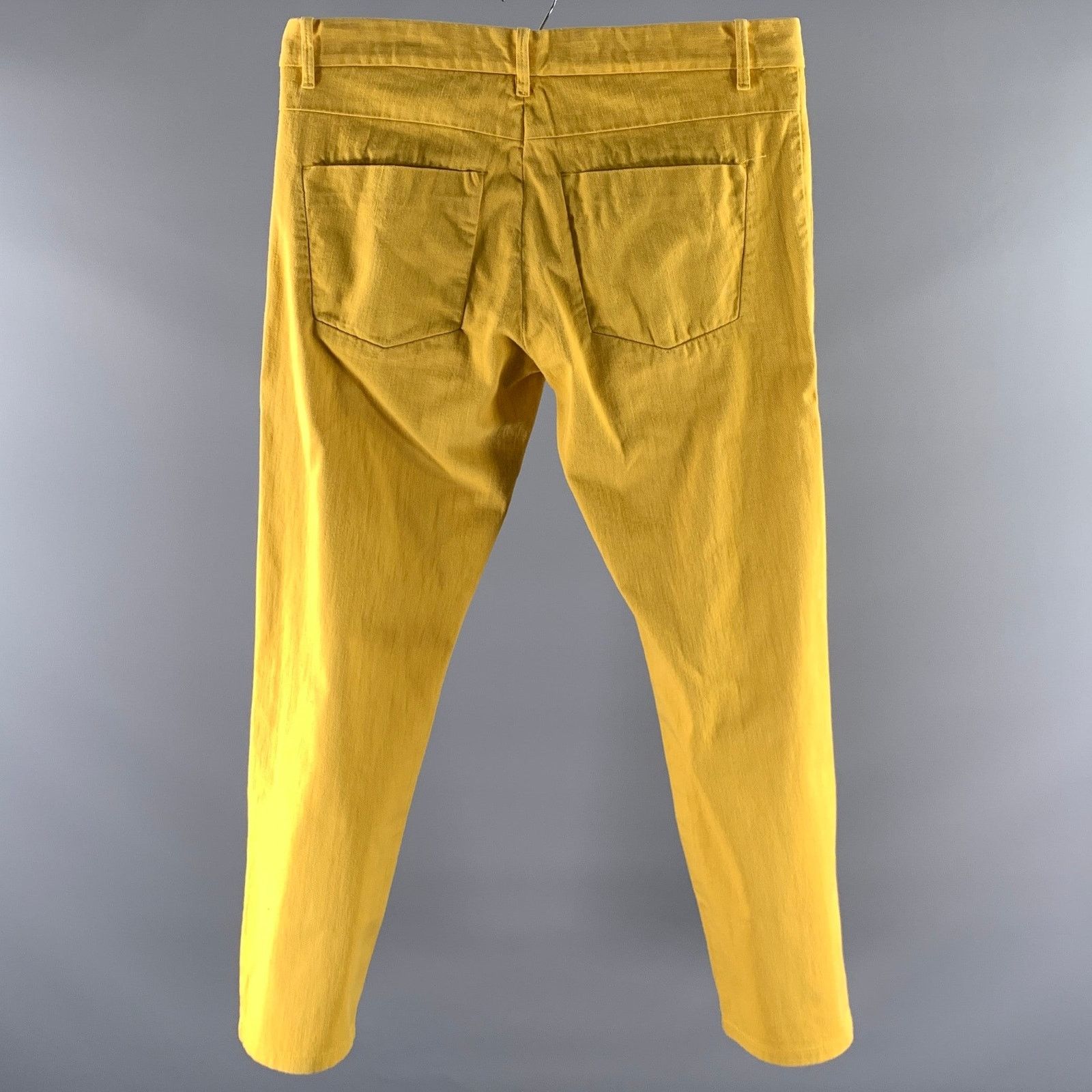 Jil Sander JIL SANDER Size 33 Yellow Cotton Denim Pants Size US 33 - 3 Thumbnail