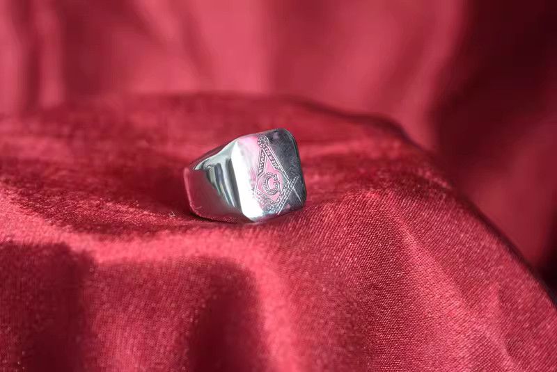 Jewelry Freemasonry Jewelry Rings Open Size Chrome Ring (Size 7-13) Size ONE SIZE - 2 Thumbnail