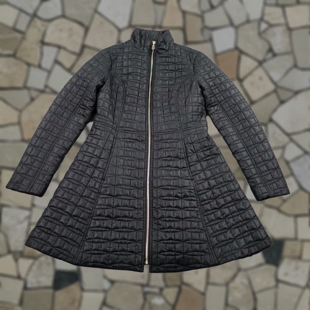 Vintage Kate Spade New York Womens XS Black Fit and Flare Puffer Coat Bow Quilted Jacket Size XS / US 0-2 / IT 36-38 - 1 Thumbnail