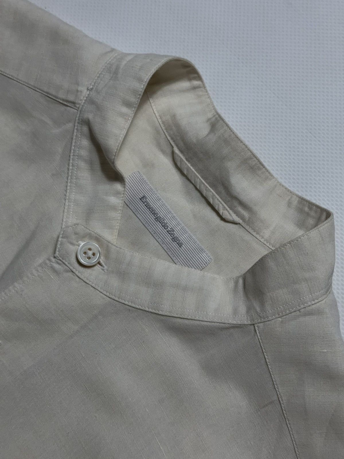 Ermenegildo Zegna Ermenegildo Zegna Linen Pocket Button Up Shirt Size US L / EU 52-54 / 3 - 5 Thumbnail