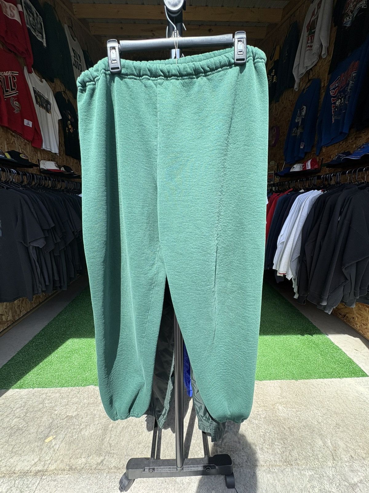 Russell Athletic × Vintage Vintage 1990s Russel Athletic Made in USA Green Sweatpants Size US 35 - 2 Thumbnail