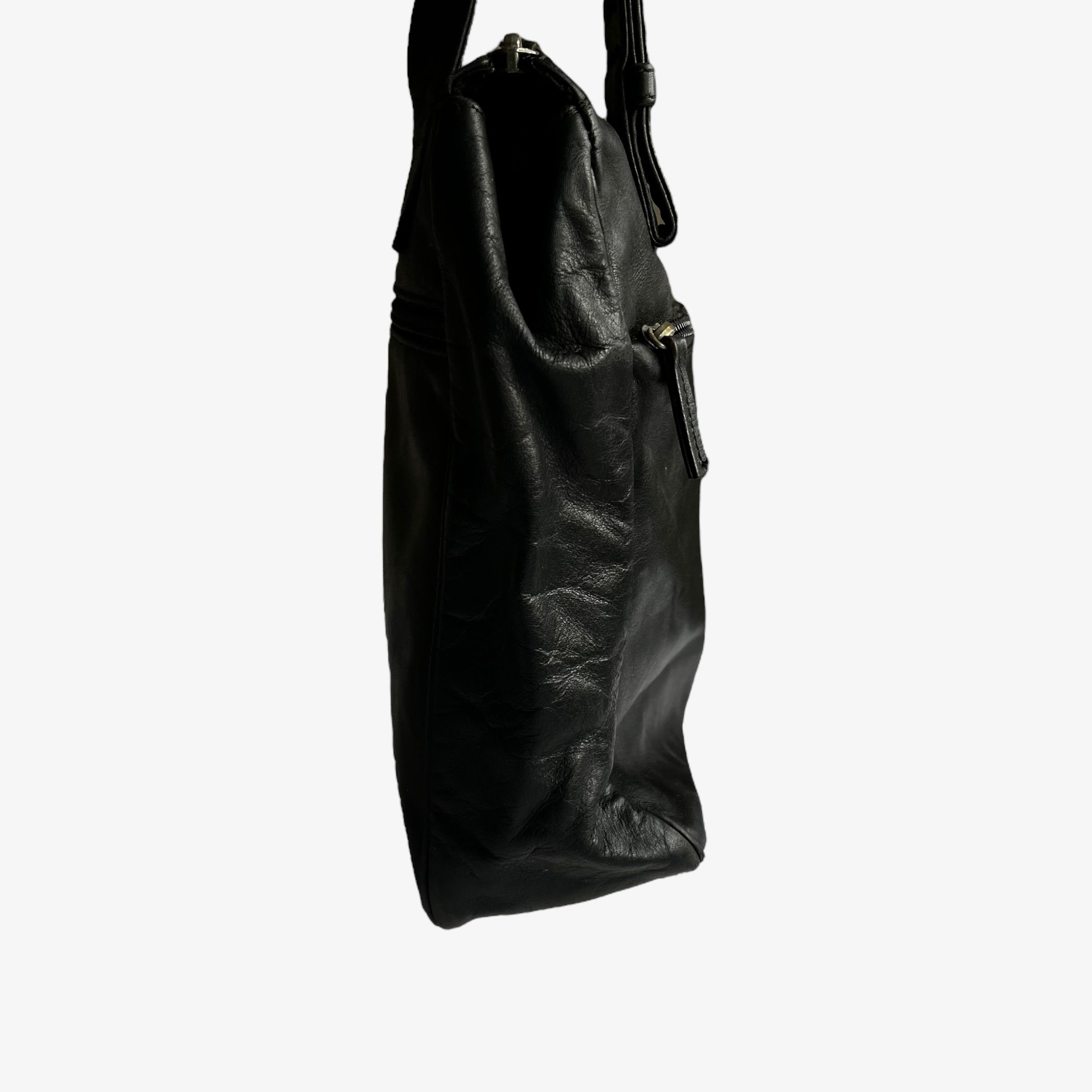 Other Vintage 80s Enny Black Leather Shoulder Bag Size ONE SIZE - 6 Thumbnail