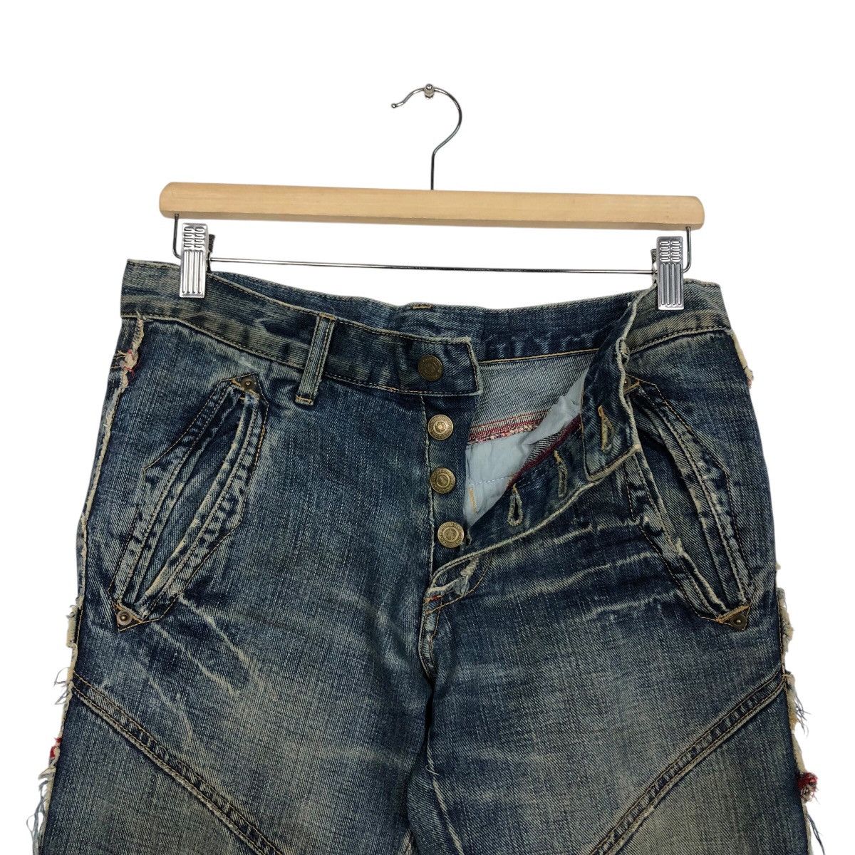 Tornado Mart 📌Bow Cut Design Punk Style Patch Work Style Butterfly Denim Size 32" / US 10 / IT 46 - 17 Thumbnail