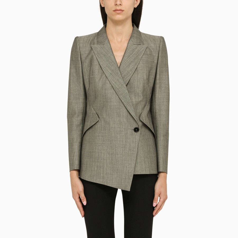 image of Alexander Mcqueen O1D2Blof0124 Blazer In Black, Women's (Size Small)