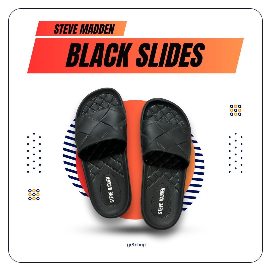 Steve Madden Steve Madden Black Quilted Slides Sandals Slip-On Comfortabl Size US 7 / IT 37 - 1 Thumbnail
