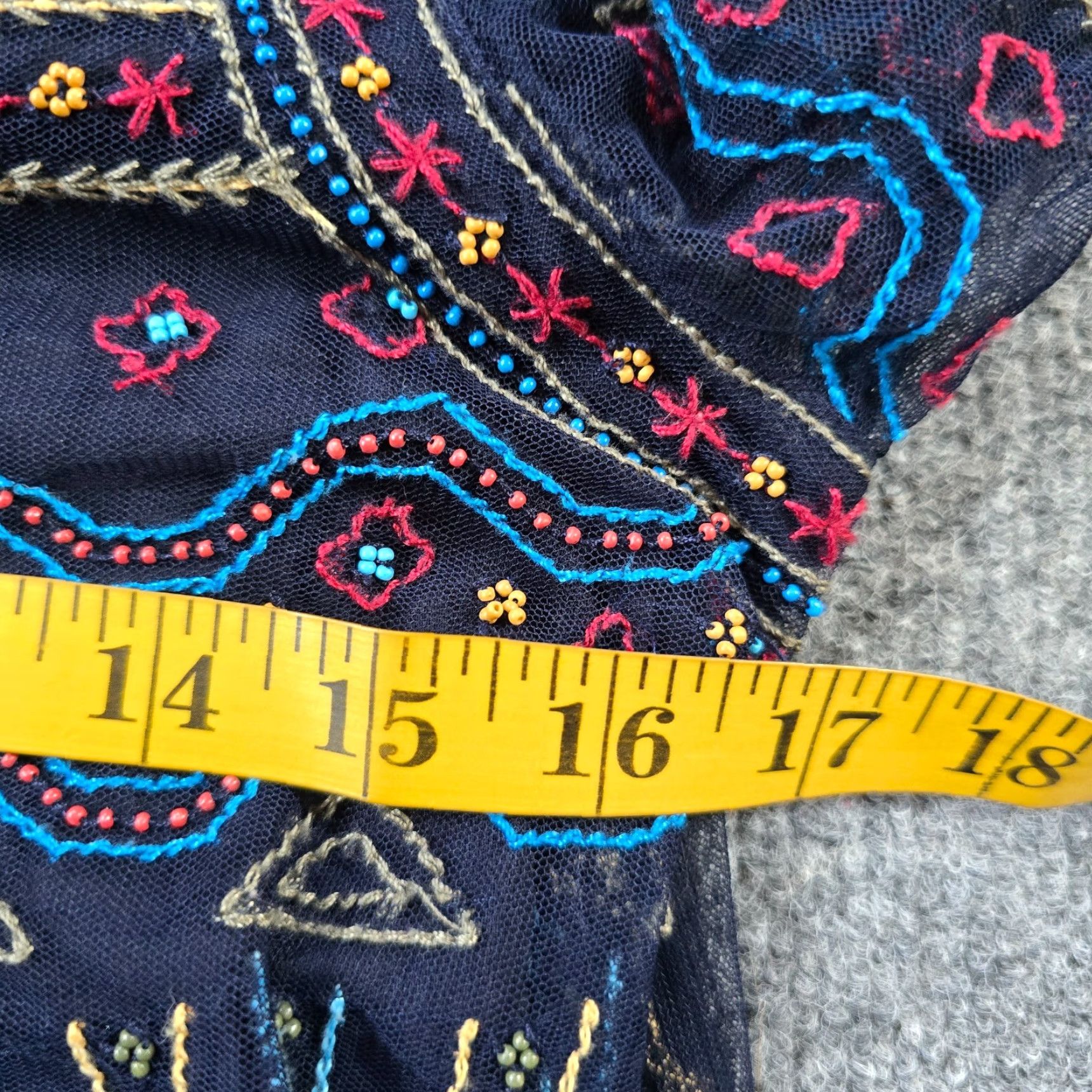 Zara Zara Blouse Womens Size Small Blue Embroidered Beaded Turquoise Boho Casual Shirt Size S / US 4 / IT 40 - 5 Thumbnail