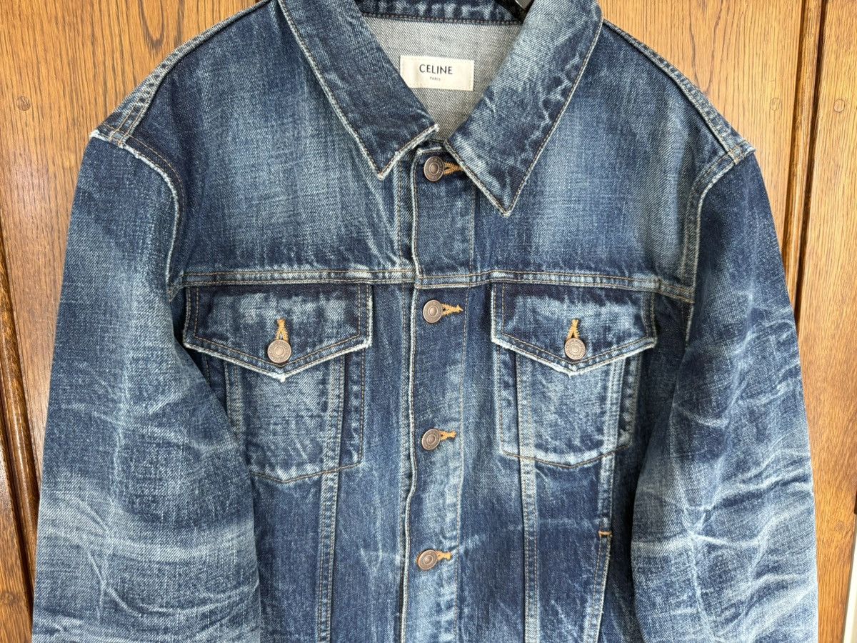 Celine Hedi Slimane denim trucker jacket silk union wash