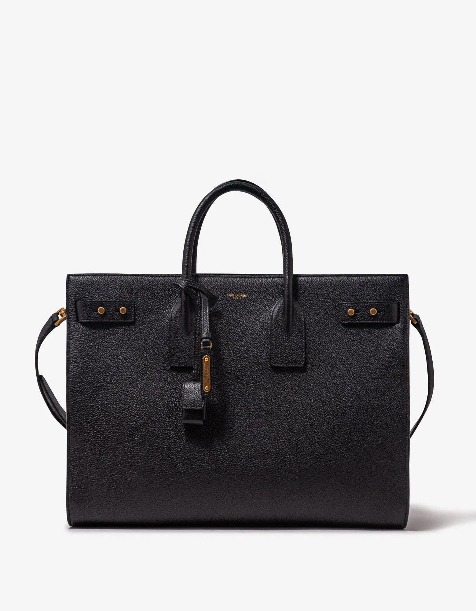 Saint Laurent Paris Saint Laurent Black Leather Thin Large Bag Size ONE SIZE - 1 Thumbnail