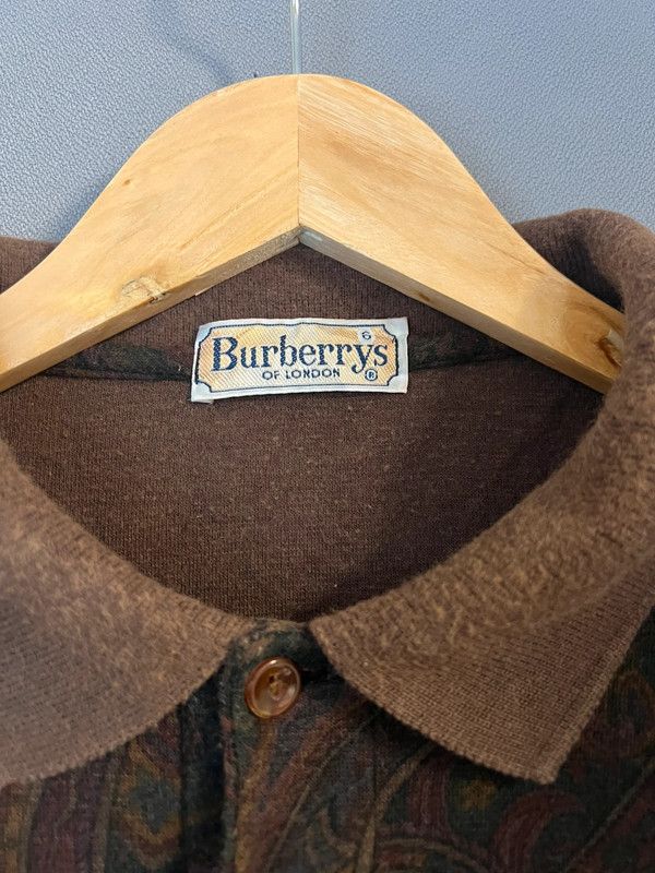 Burberry 90s Burberry Floral Paisley Long Sleeve Polo Size Large Size US L / EU 52-54 / 3 - 5 Thumbnail
