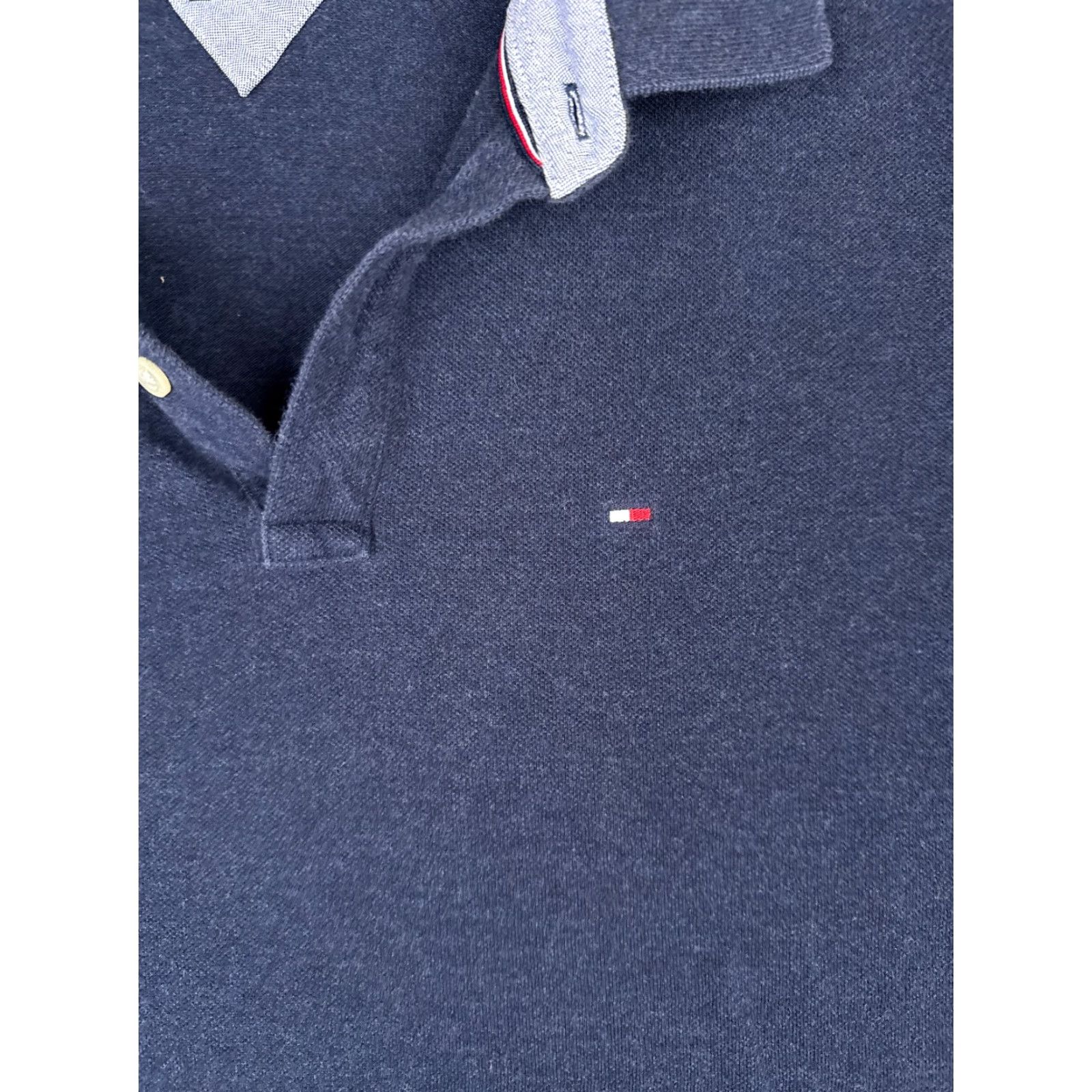 Tommy Hilfiger Tommy Hilfiger Polo Shirt Men XL Blue 100% Cotton Slim Fit Polo Shirt Short Sleeve Logo Embroidered Modern American Sports Casual Size US XL / EU 56 / 4 - 6 Thumbnail