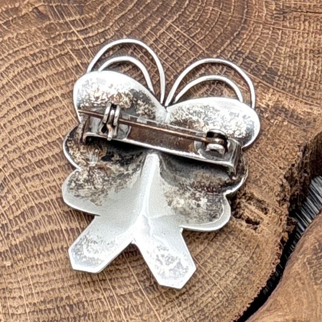 Native 1960s Native American NAVAJO Sterling Turquoise Butterfly Size ONE SIZE - 2 Thumbnail