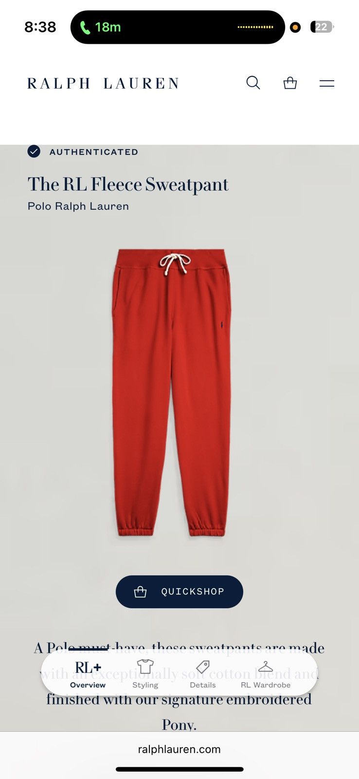Polo Ralph Lauren Polo Ralph Lauren RL Fleece Sweatsuit 🔥 Size US L / EU 52-54 / 3 - 16 Thumbnail