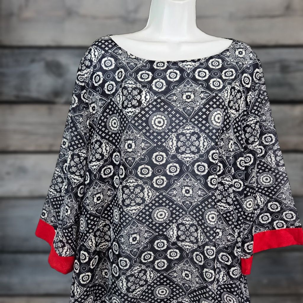 Talbots Talbots Womens Tunic Blouse XL Blue 3/4 Sleeve Semi Sheer Shirt Womens Size XL / US 12-14 / IT 48-50 - 1 Thumbnail