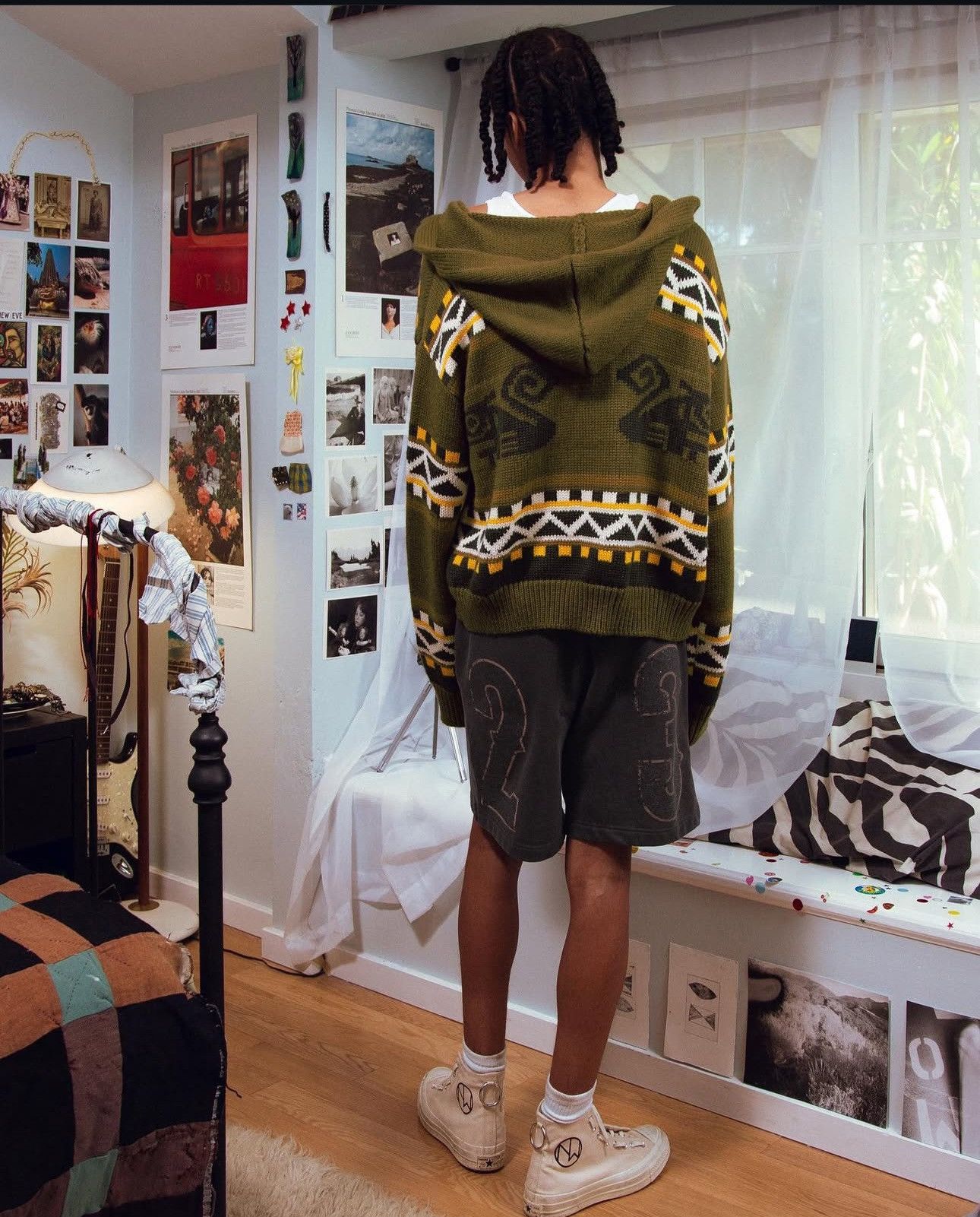 Japanese Brand ESOTERIC THING TOTEM ZIP-UP SWEATER OLIVE Size US M / EU 48-50 / 2 - 6 Thumbnail