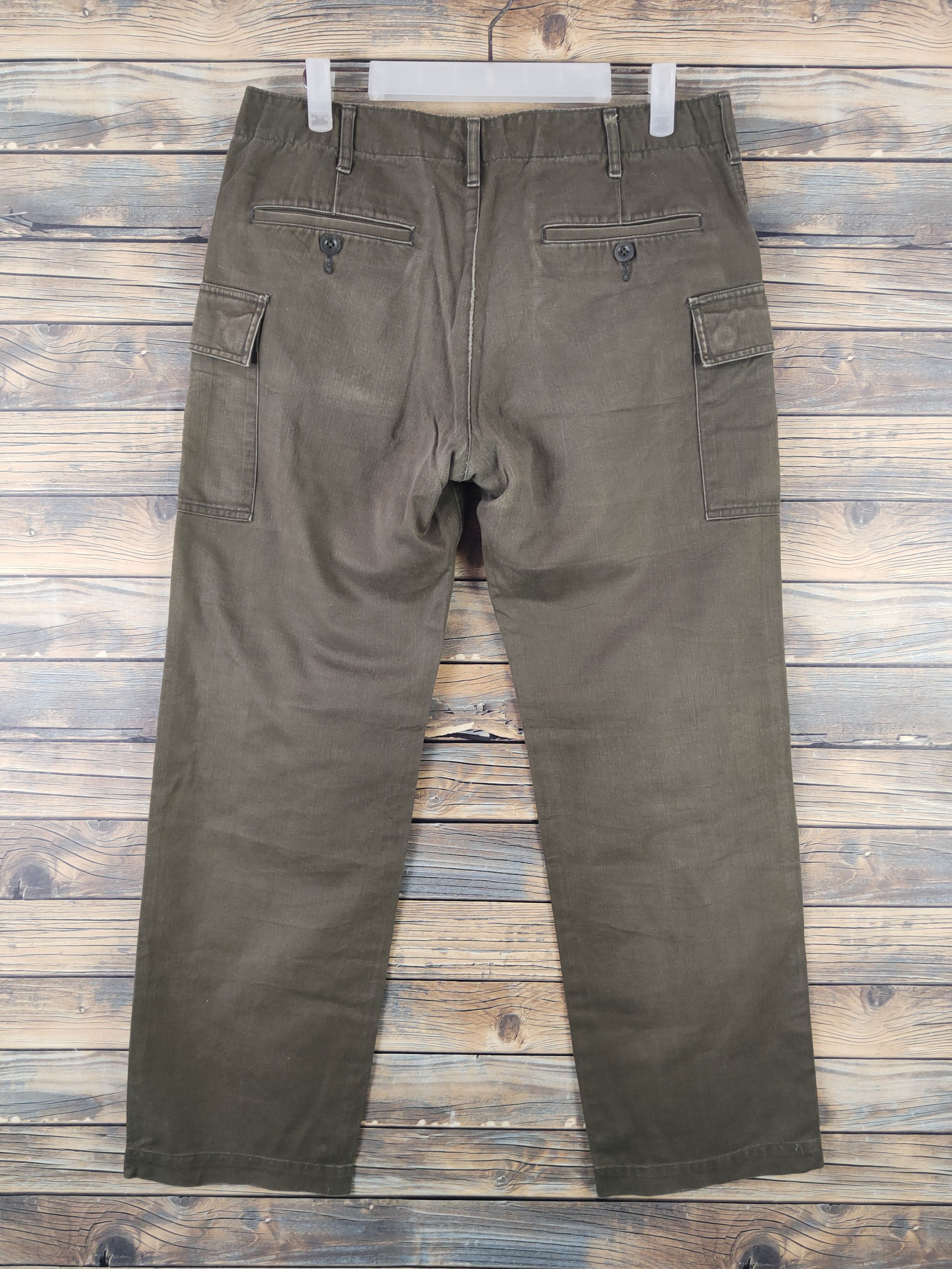 Japanese Brand DLL Tabloid News Olive Multipocket Tactical Cargo Pants #739 Size US 31 - 7 Thumbnail