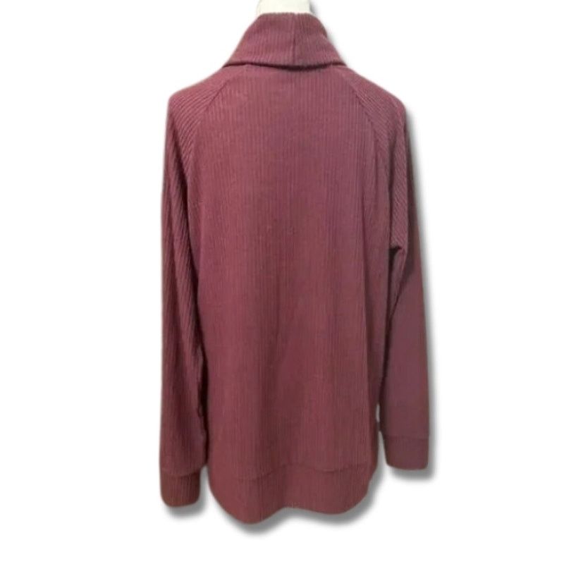 Andrew Marc Andrew Marc Sport Turtle Neck Zipper Ribbed Burgundy L NWT Size L / US 10 / IT 46 - 6 Thumbnail