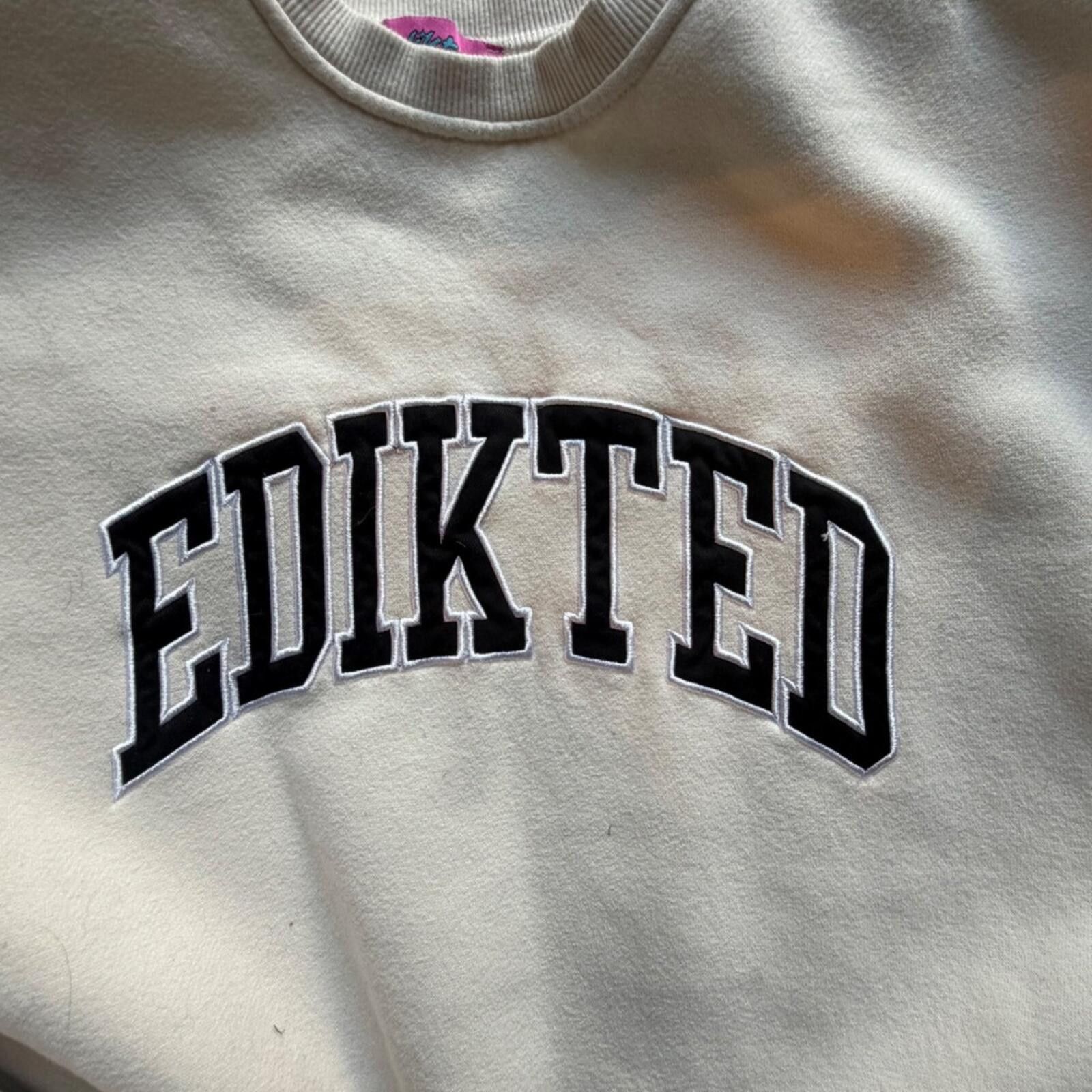 Other Edikted Sweatshirt Cream Off White Varsity Crewneck XS Size XS / US 0-2 / IT 36-38 - 3 Thumbnail