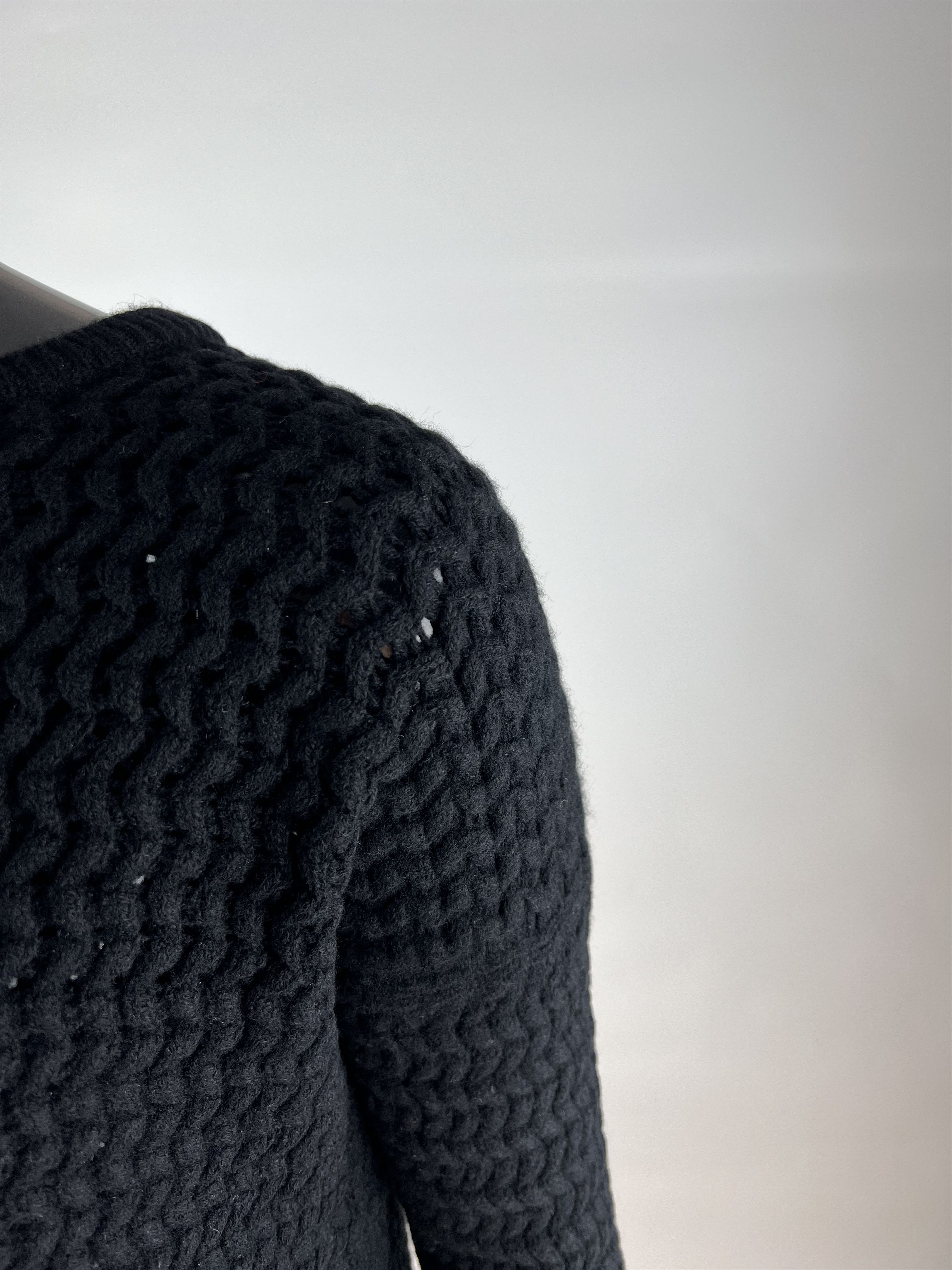 Allude Allude Black Mesh Knitted Cashmere Sweater Size S/M Size M / US 6-8 / IT 42-44 - 4 Thumbnail