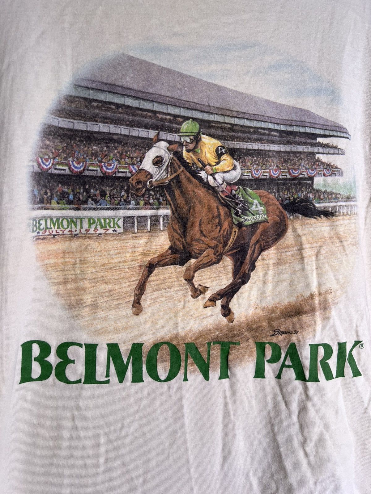 Vintage 90’s 2000’s Y2K VTG Vintage Belmont Park Horse Racing Shirt Size US XL / EU 56 / 4 - 3 Thumbnail