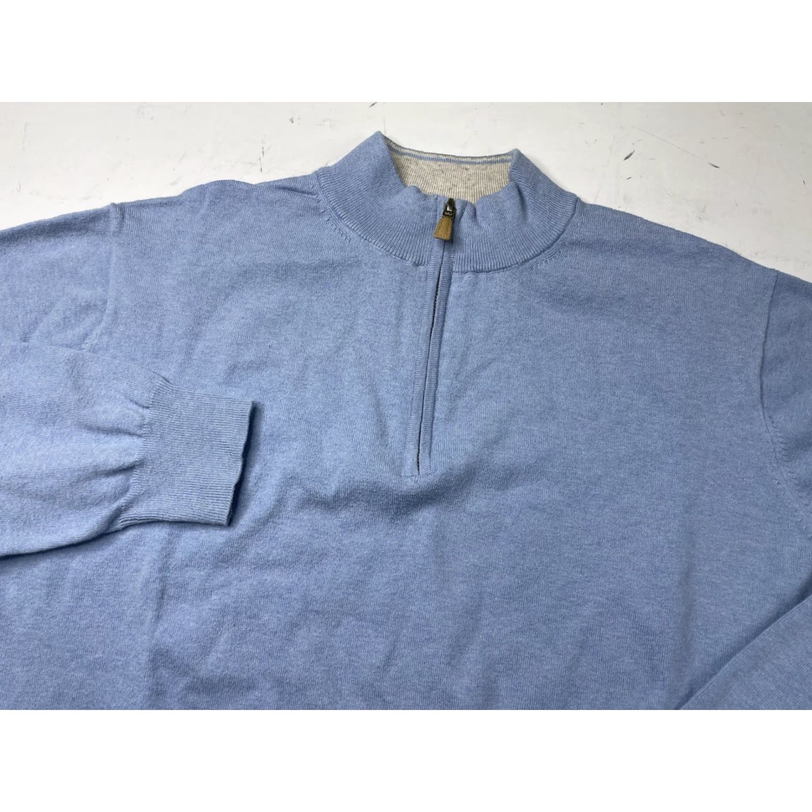 Peter Millar Peter Millar Crown Cotton Blend Pullover 1/4 Zip Sweatshirt Blue Men's XL Size US XL / EU 56 / 4 - 2 Thumbnail