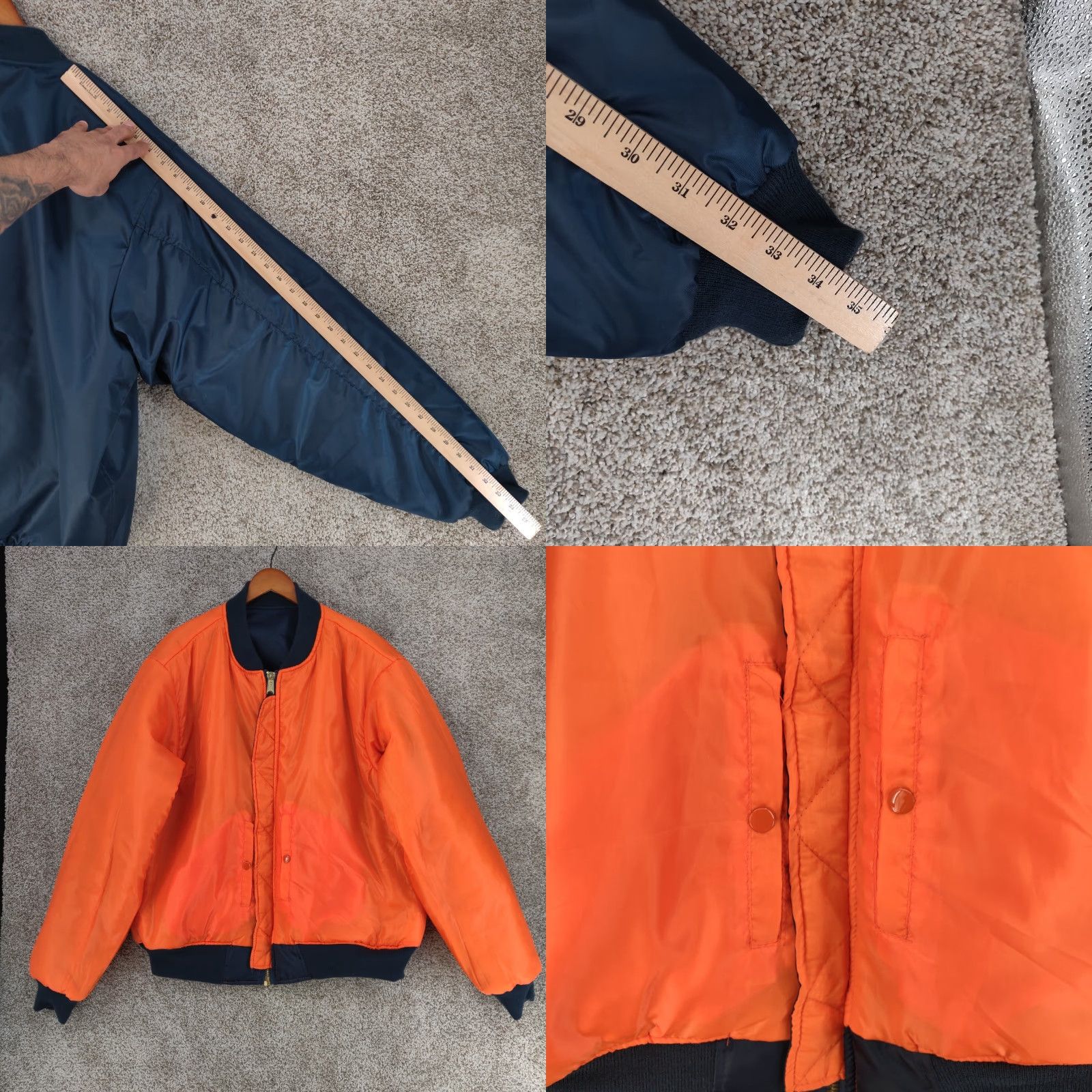 Rothco VINTAGE Rothco MA-1 Jacket Mens 3XL Bomber Reversible Flight Nylon Blue Size US XXL / EU 58 / 5 - 10 Thumbnail