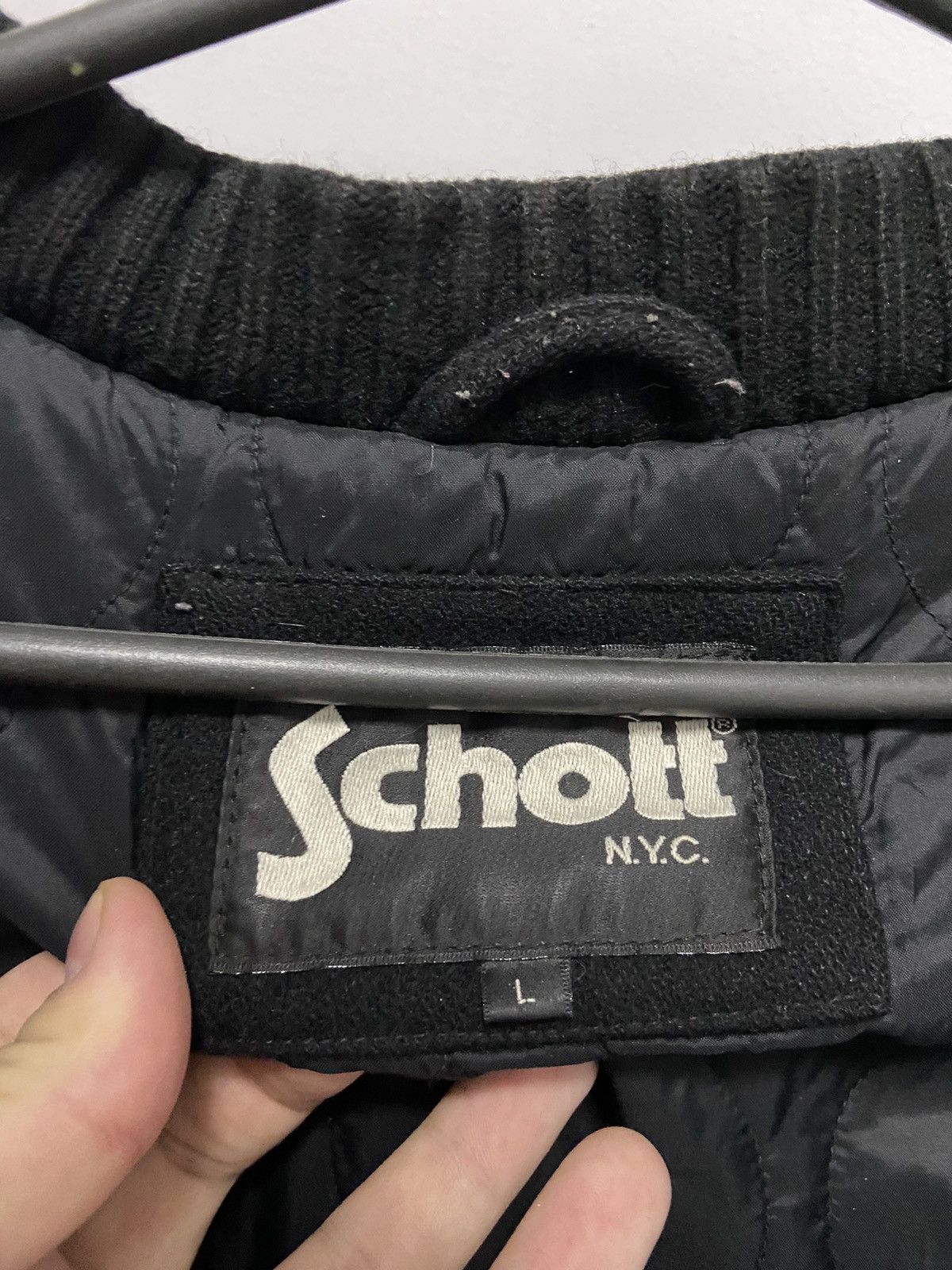Schott × Vintage Schott zip hoodie jacket logo sleeve Size US L / EU 52-54 / 3 - 6 Thumbnail