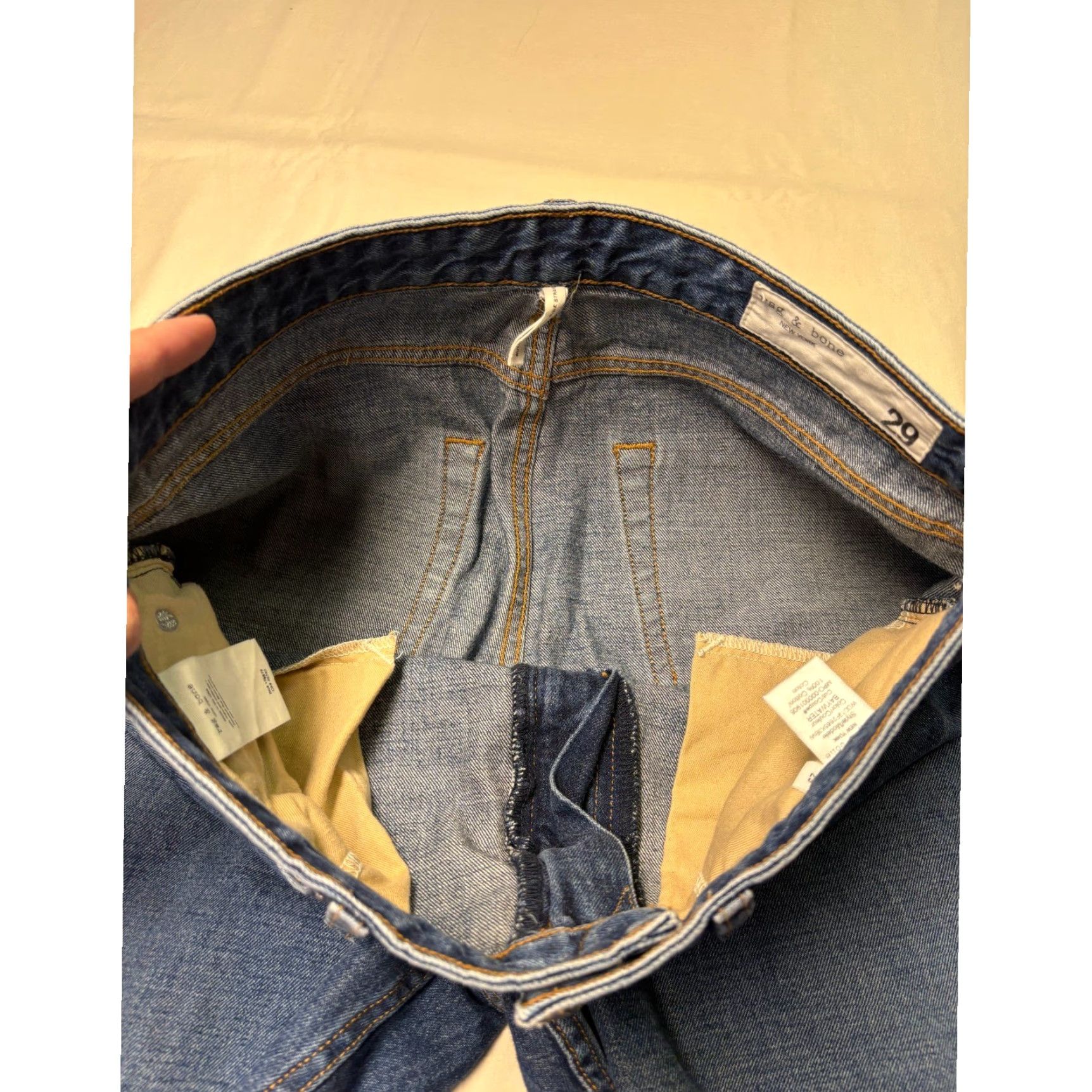 Rag & Bone VINTAGE Rag & Bone Ruth High-Rise Straight Jeans Baywater Blue Raw Hem 29x22 Women Size 29" - 4 Thumbnail