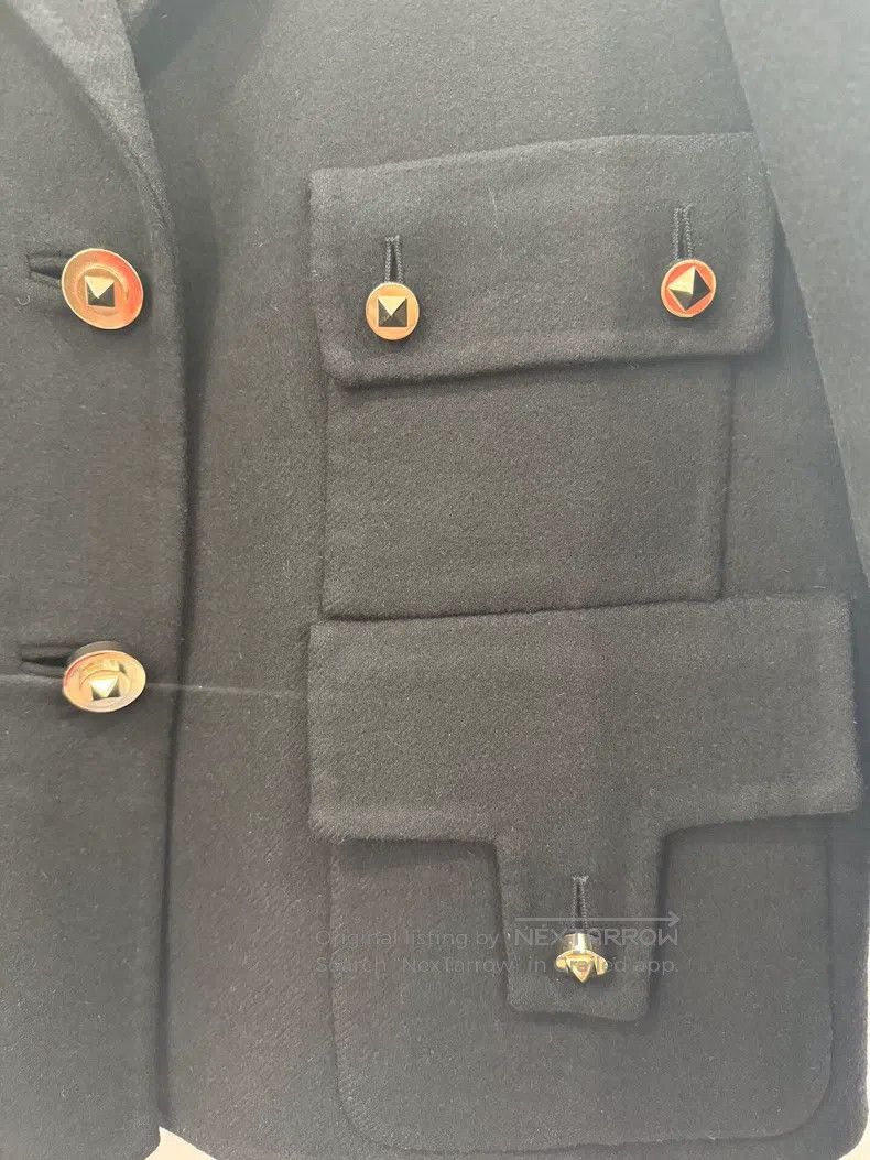 Valentino Valentino Black studded single-breasted wool jacket coat Size XS / US 0-2 / IT 36-38 - 4 Thumbnail