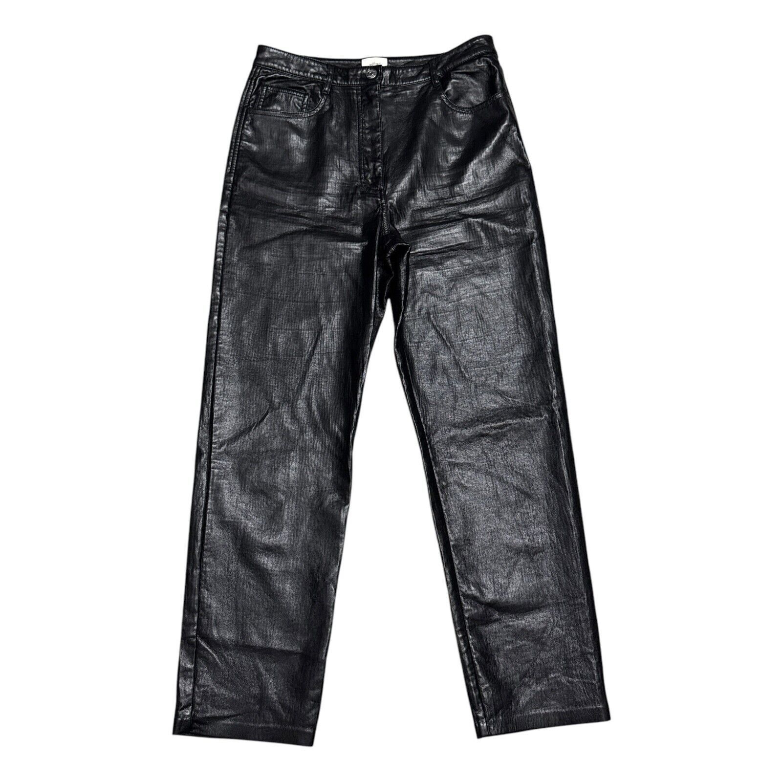 Aritzia WILFRED Aritzia VEGAN FAUX LEATHER Designer Shiny Pants 4 Size 28" / US 6 / IT 42 - 1 Thumbnail