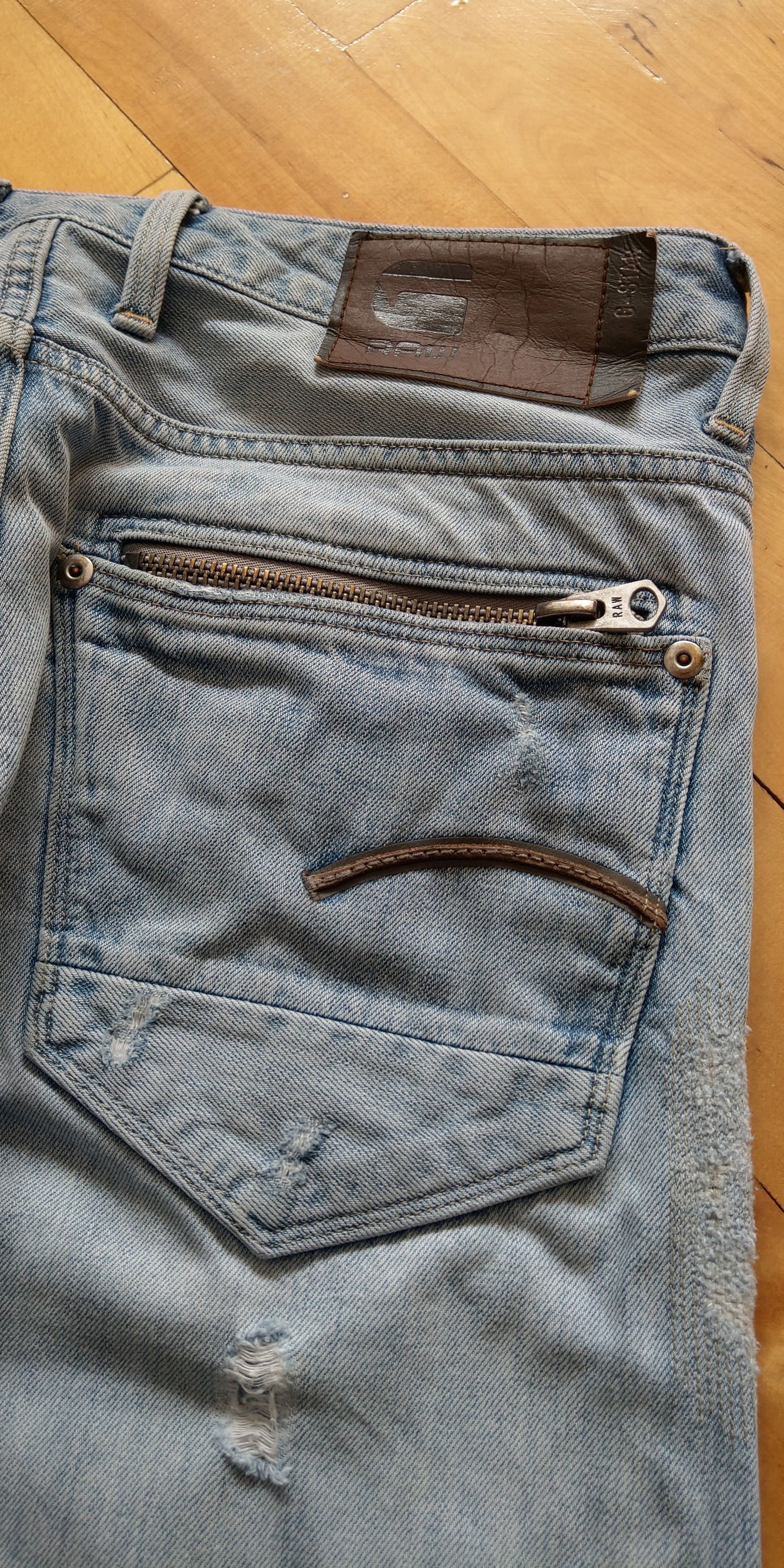 G-Star Mid Skinny Raw Denim Pants Baggy Distressed Goth y2k G-STAR Size US 31 - 3 Thumbnail