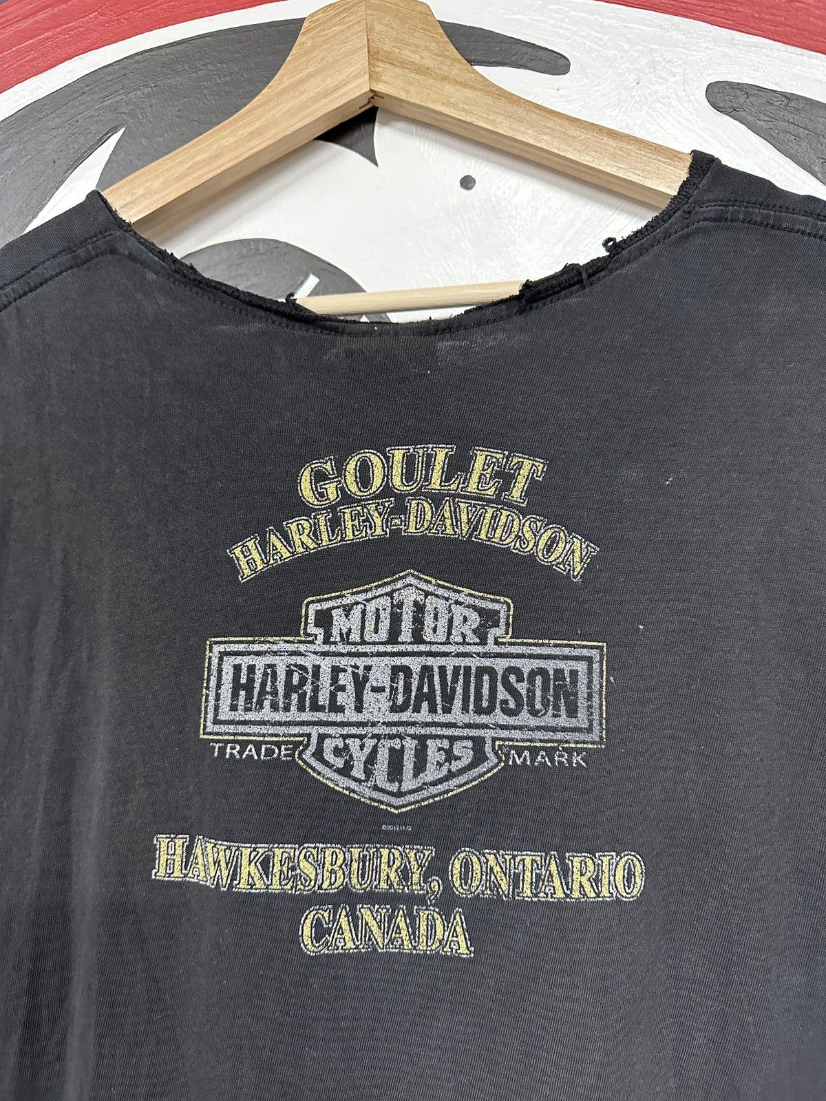 Harley Davidson × Vintage 2012 Harley Davidson Cut off Distressed Tee Size US L / EU 52-54 / 3 - 5 Thumbnail