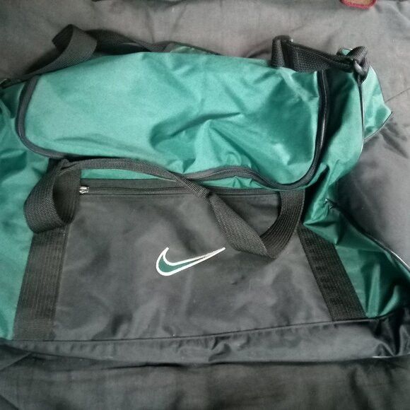 Nike × Vintage Vintage 90s Nike Swoosh Duffel Bag Teal Size ONE SIZE - 1 Thumbnail