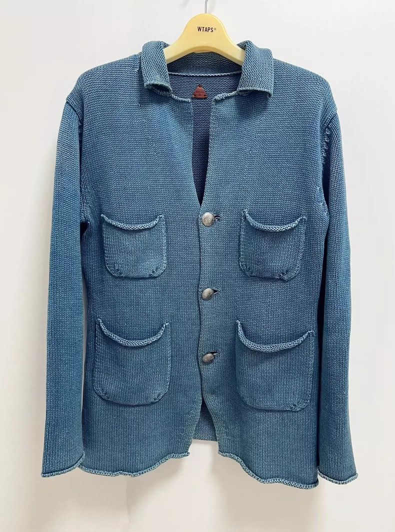 Kapital Kapital Blue Dyed Knitted Cardigan Size US L / EU 52-54 / 3 - 1 Thumbnail