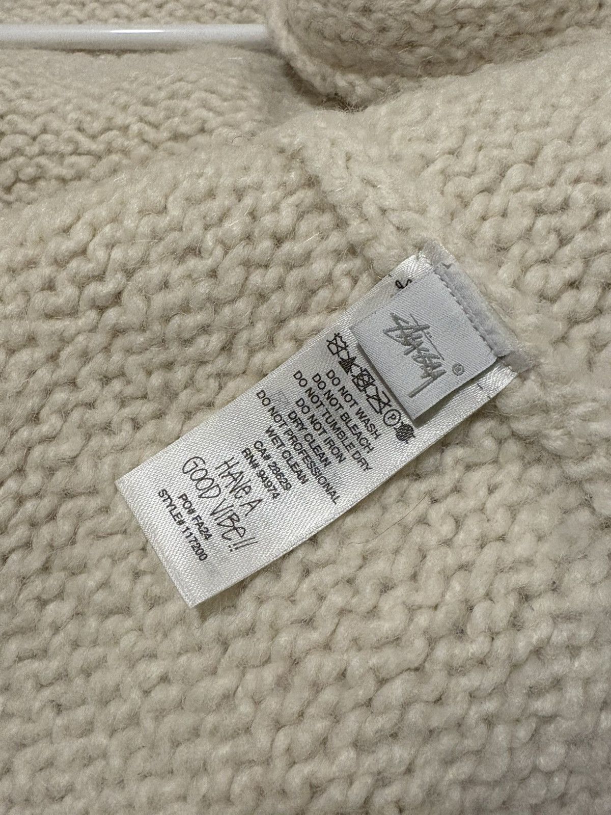 Stussy Stussy Chunky Knit Zip Hoodie -Ivory | Grailed