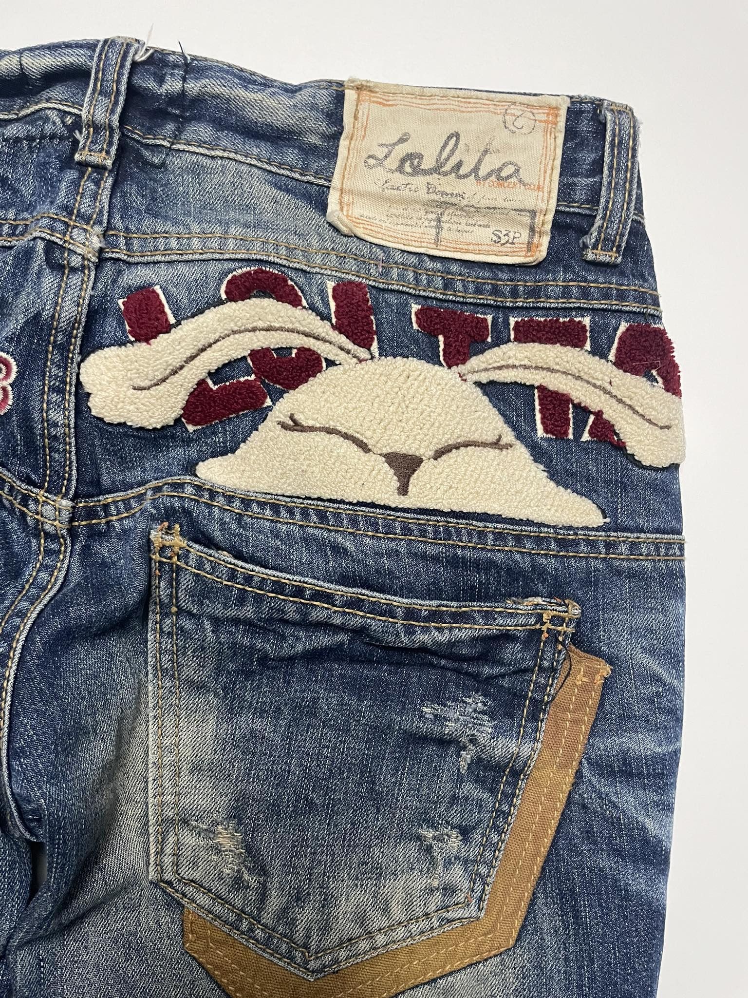 Japanese Brand × Vintage Vintage Lolita Embroidered Patch Jeans Size 30" / US 8 / IT 44 - 6 Thumbnail