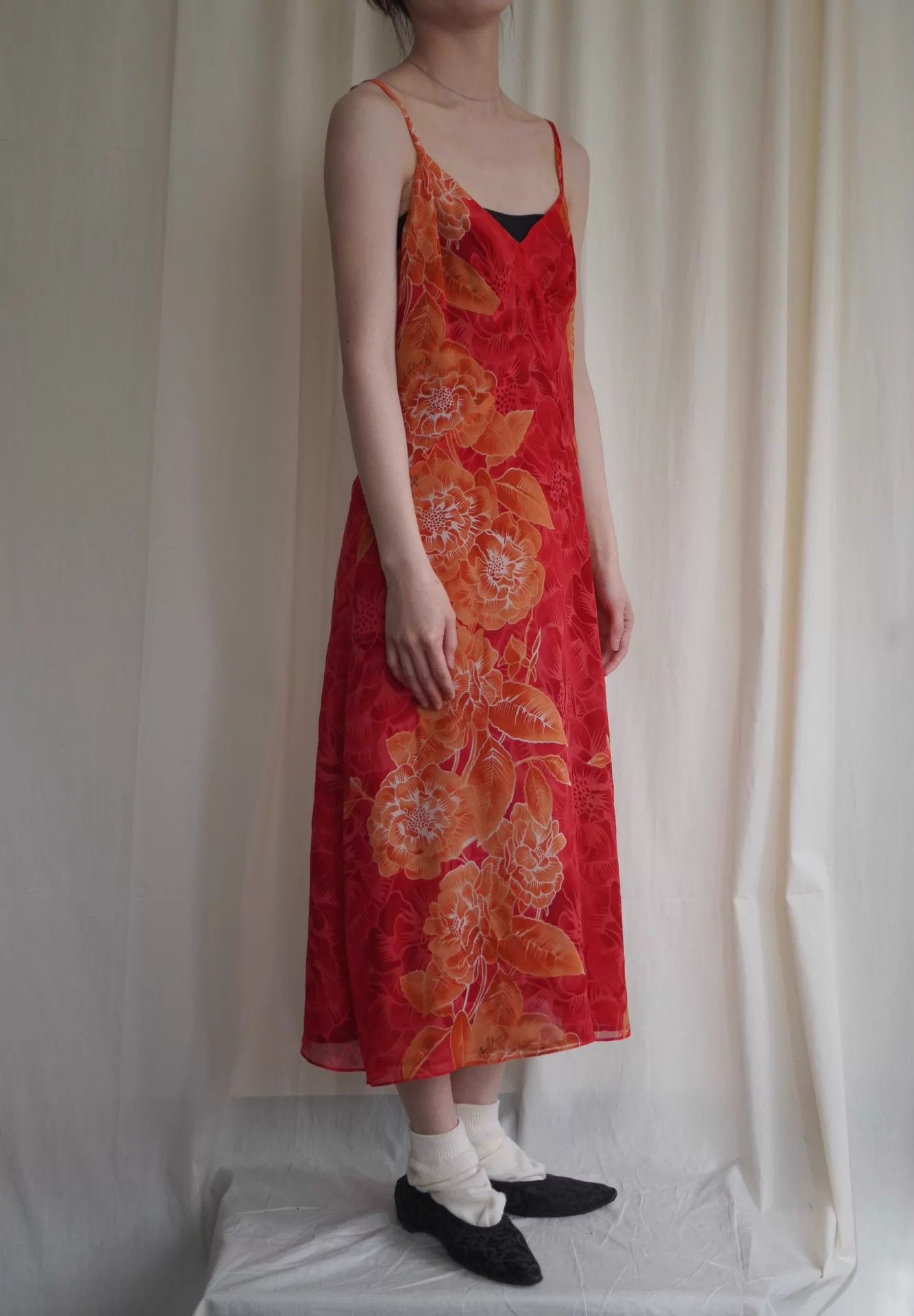 Kenzo Kenzo 90s Silk Signature Red Cami Dress Size ONE SIZE - 4 Thumbnail
