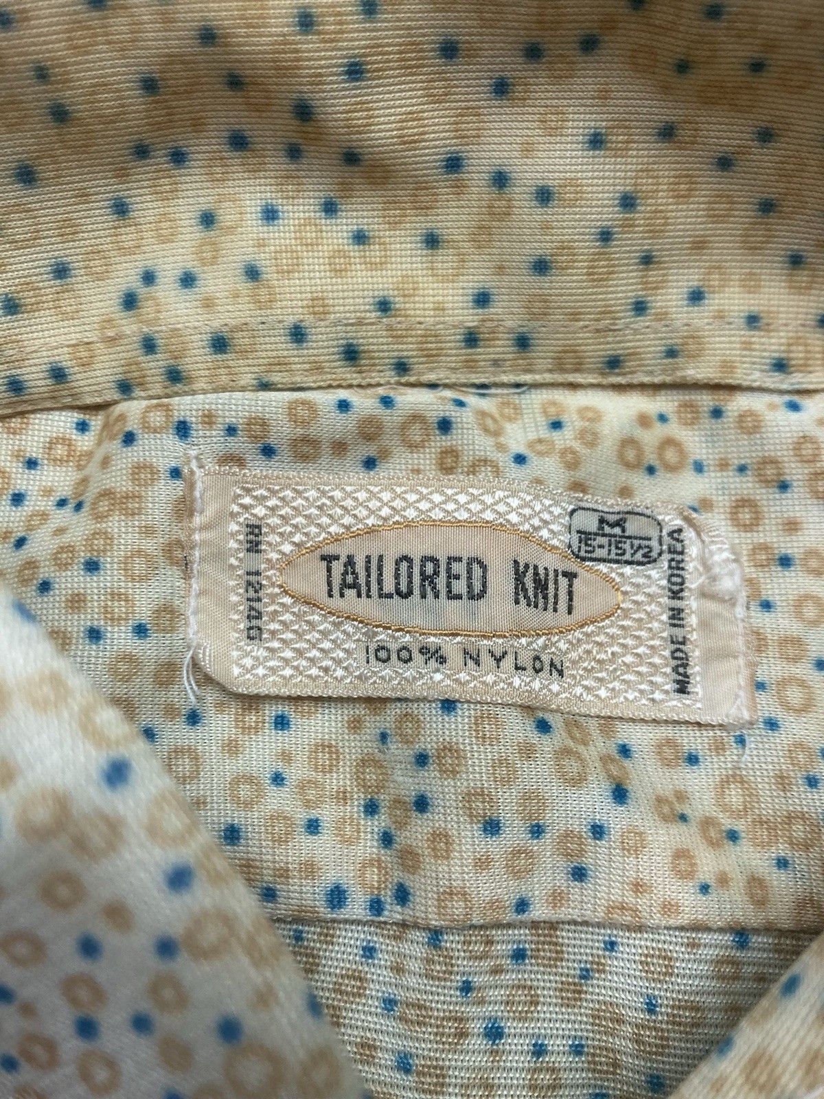 Vintage 70s button shirt nylon polka dot dagger collar boxy medium Size US M / EU 48-50 / 2 - 7 Thumbnail