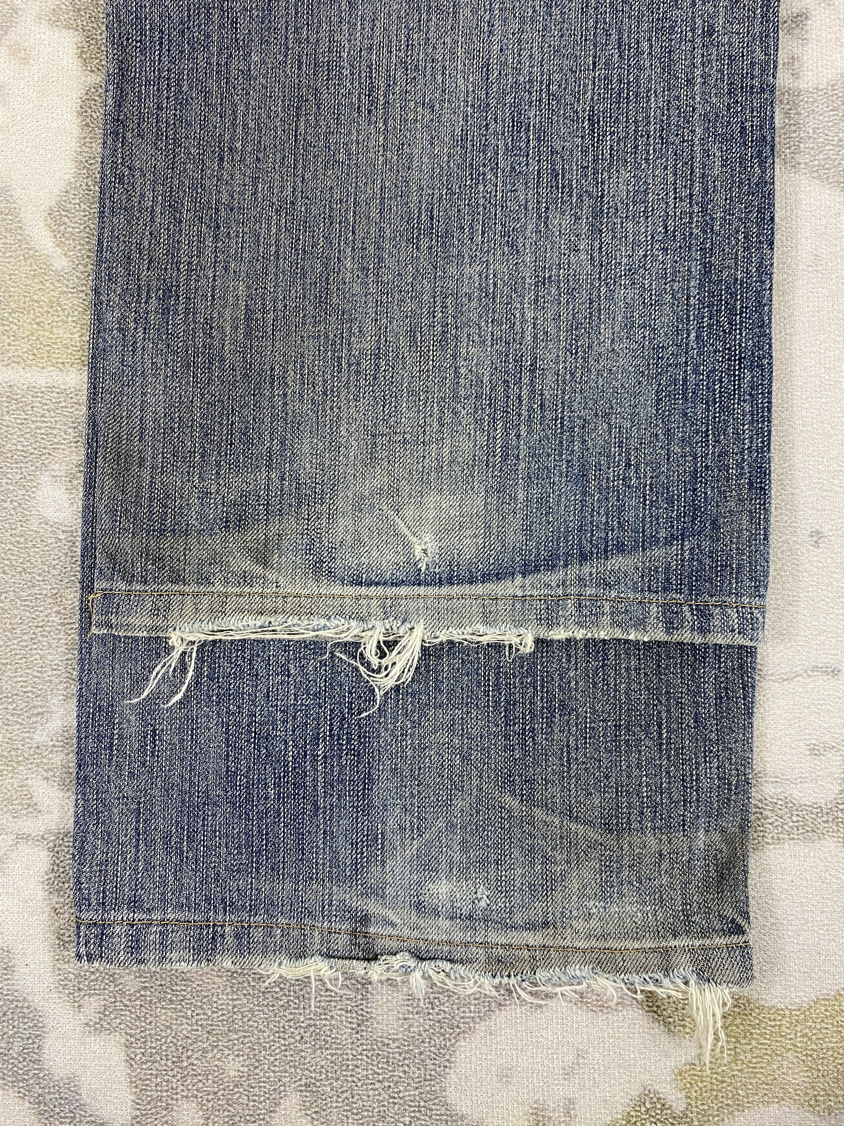 Japanese Brand Distressed Blue Vintage Edwin 504 Jeans 34x30 Denim- JN3542 Size US 34 / EU 50 - 12 Thumbnail