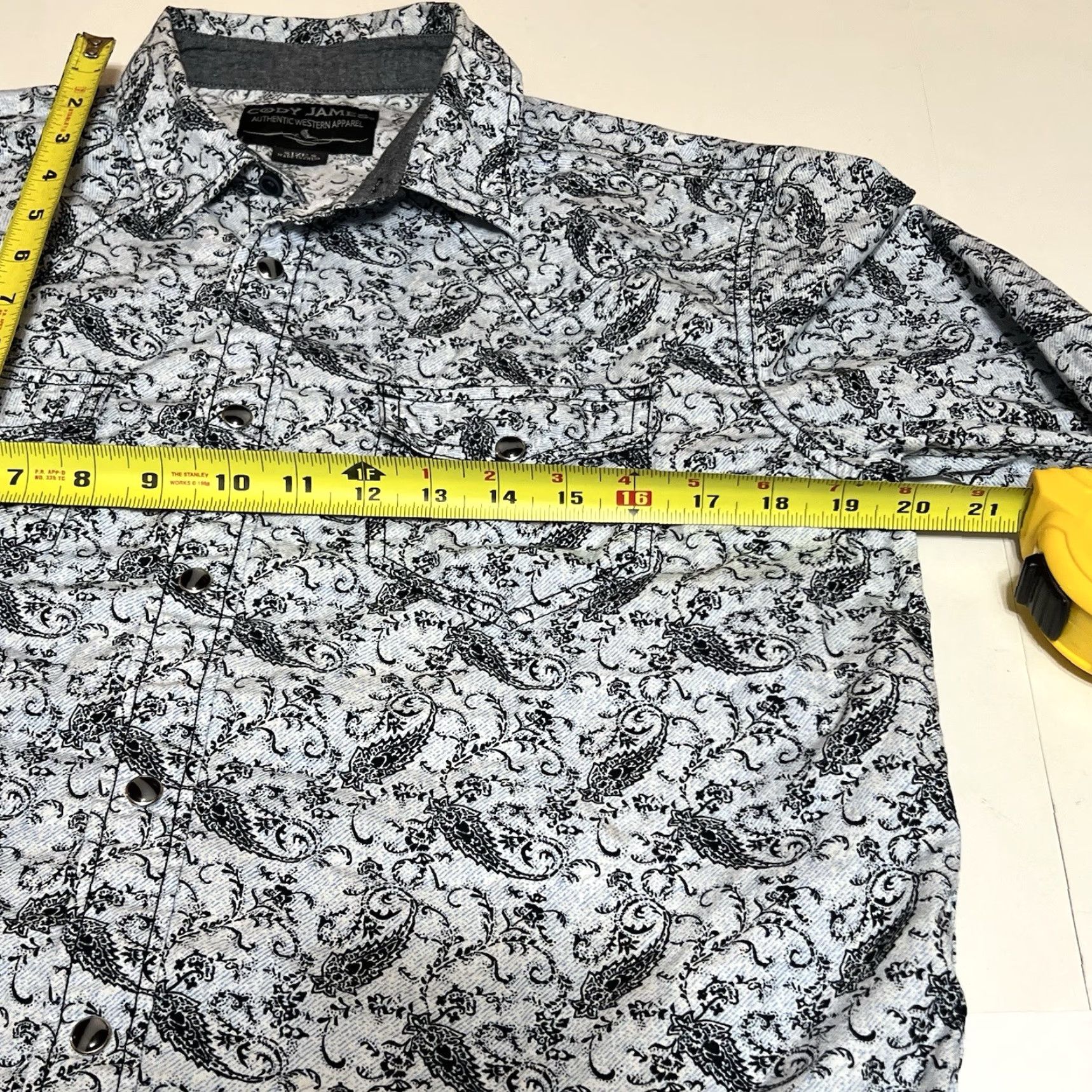 Cody James Cody James Paisley Pearl Snap Western Shirt Mens S Long Sleeve Size US S / EU 44-46 / 1 - 6 Thumbnail