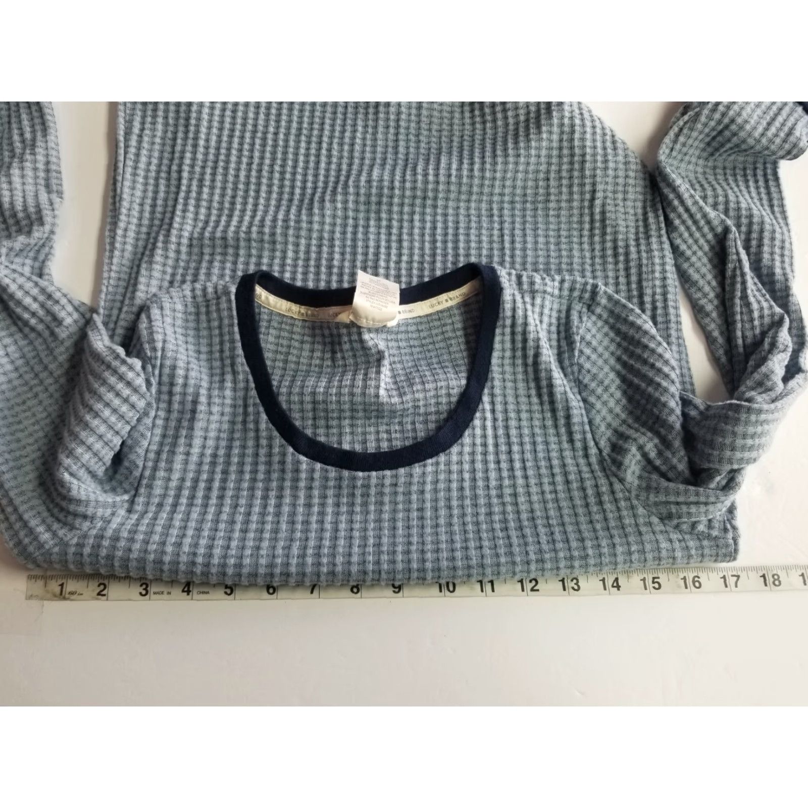 Lucky Brand Lucky Brand Pajama Top Women Small Long Sleeve Blue - Vintage No, Size S, Fair Isle Pattern, Polyester, Regular, Machine Washable Size S / US 4 / IT 40 - 3 Thumbnail