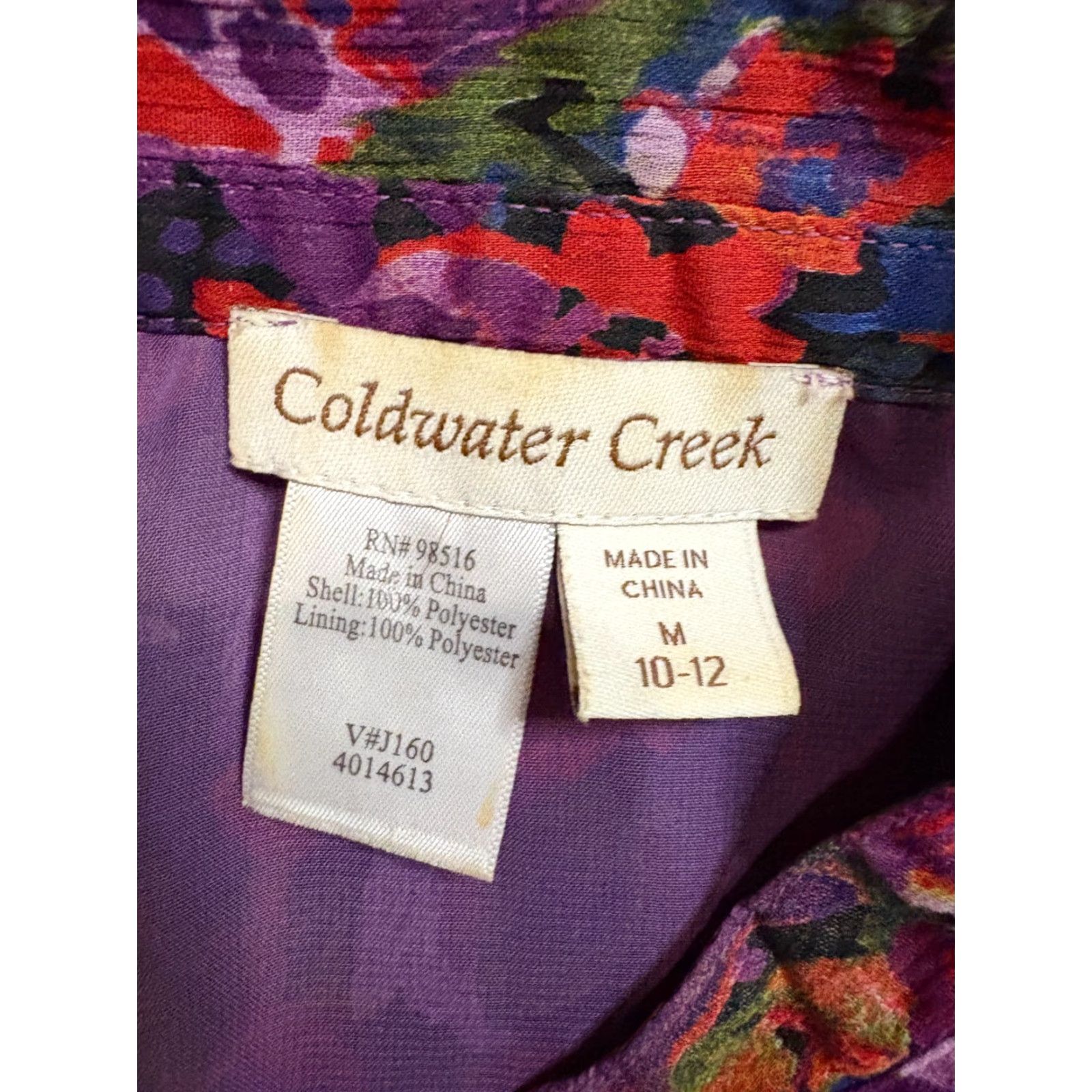 Coldwater Creek COLDWATER CREEK Blouse Womens Size M Purple Sheer Long Sleeve Light Weight Regular Pullover Shirt 10 - 12 Spring Summer Casual Girls? Size M / US 6-8 / IT 42-44 - 4 Thumbnail