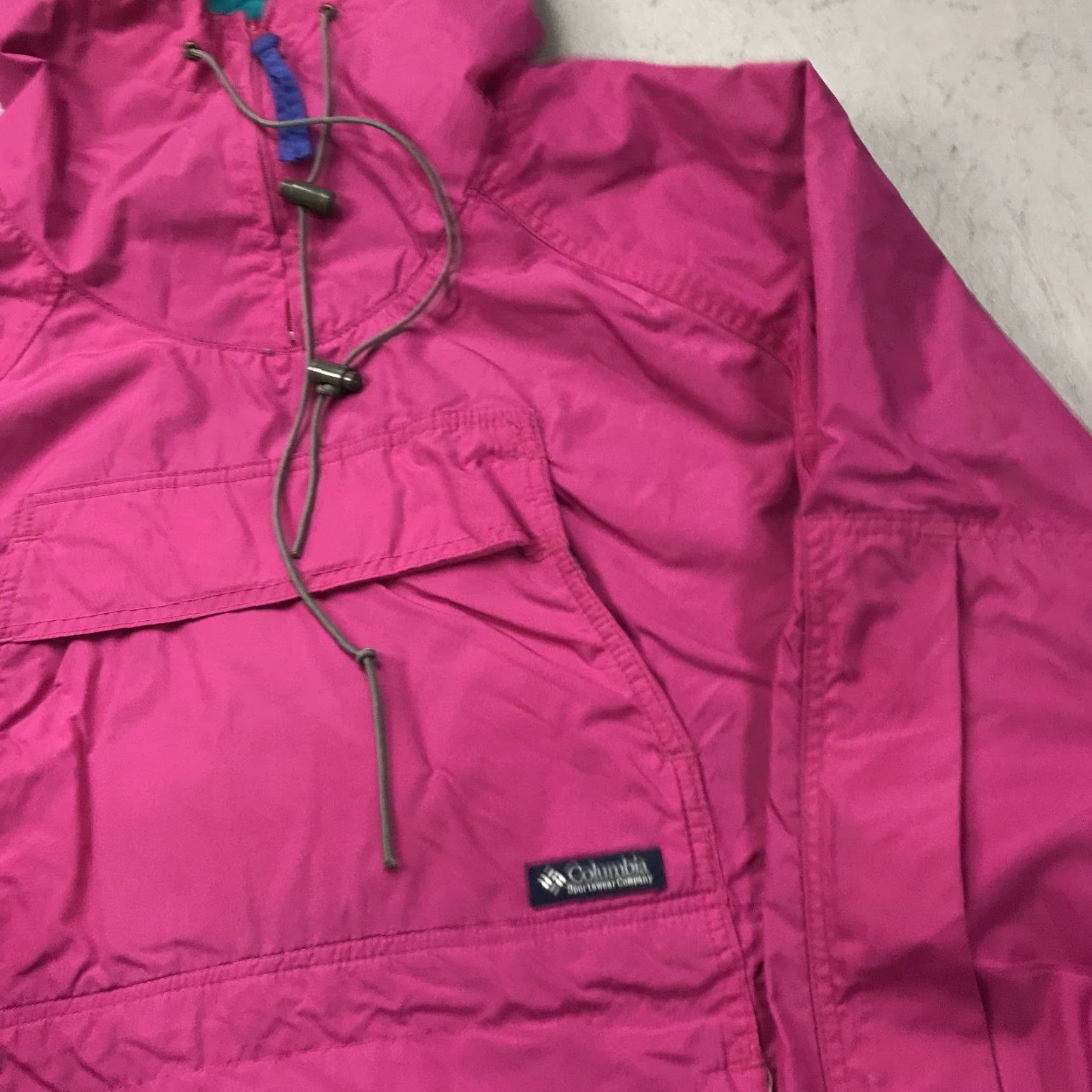 KangaROOS VINTAGE Columbia Jacket Womens Large Pink Purple Anorak Kangaroo Nylon 80s Size L / US 10 / IT 46 - 3 Thumbnail